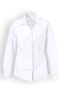 Bluse Weiss Abgerundeter Saum