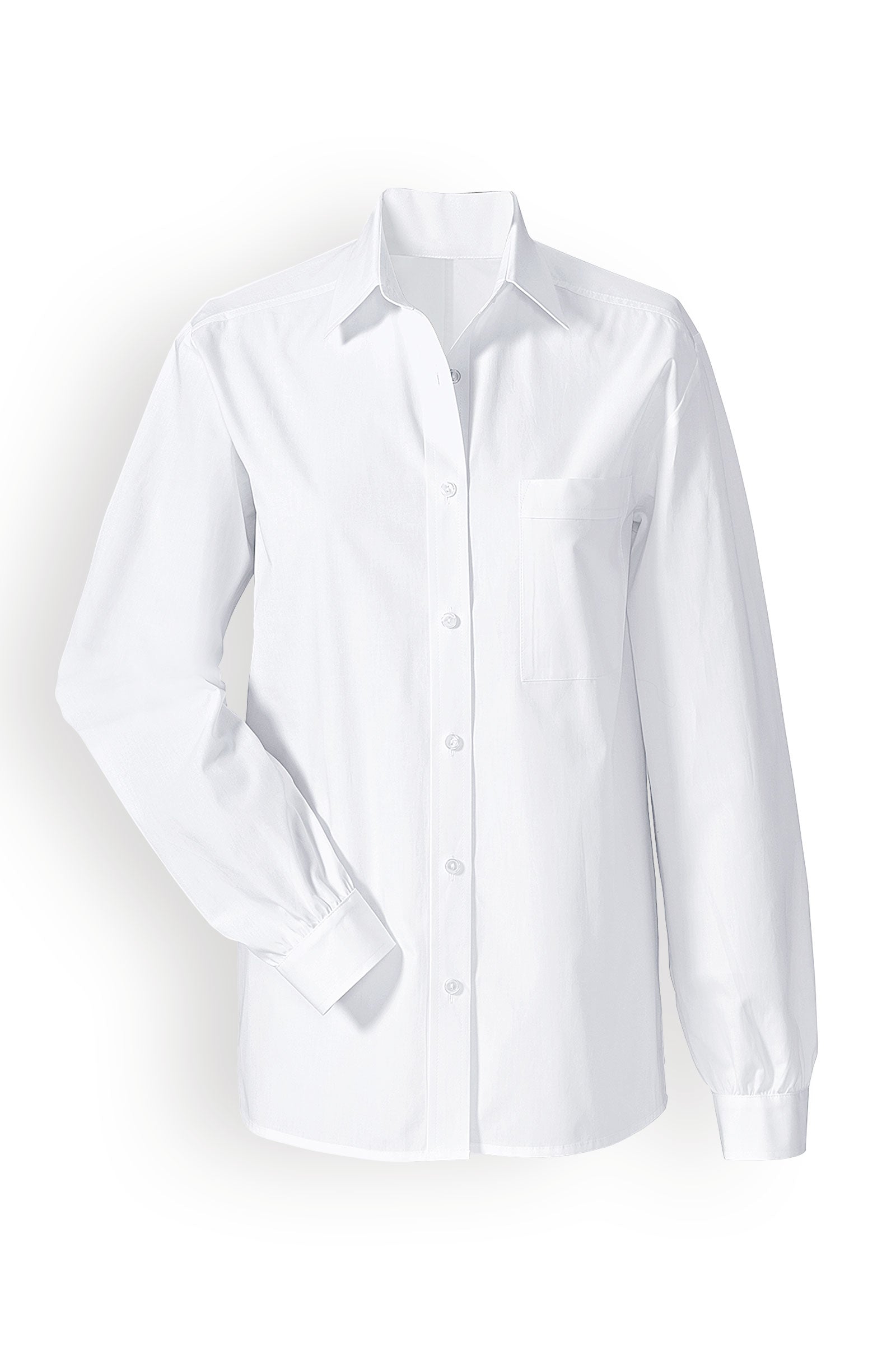 Bluse Weiss Langarm 100% Baumwolle