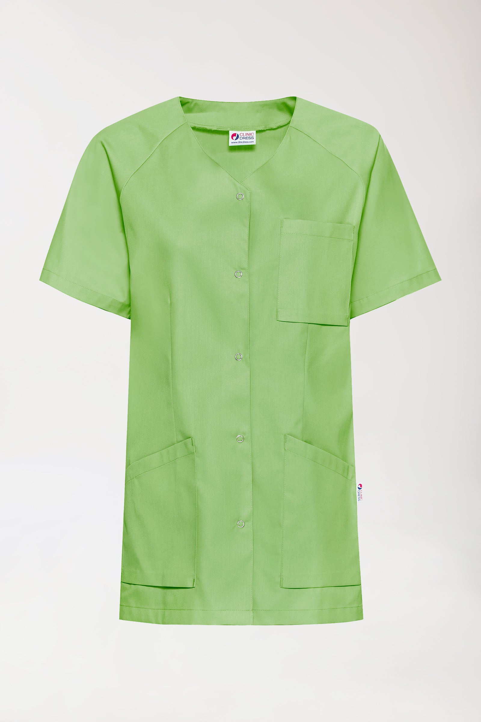 CORE Kasack Damen - durchgeknöpft apfelgrün, Vorderansicht 