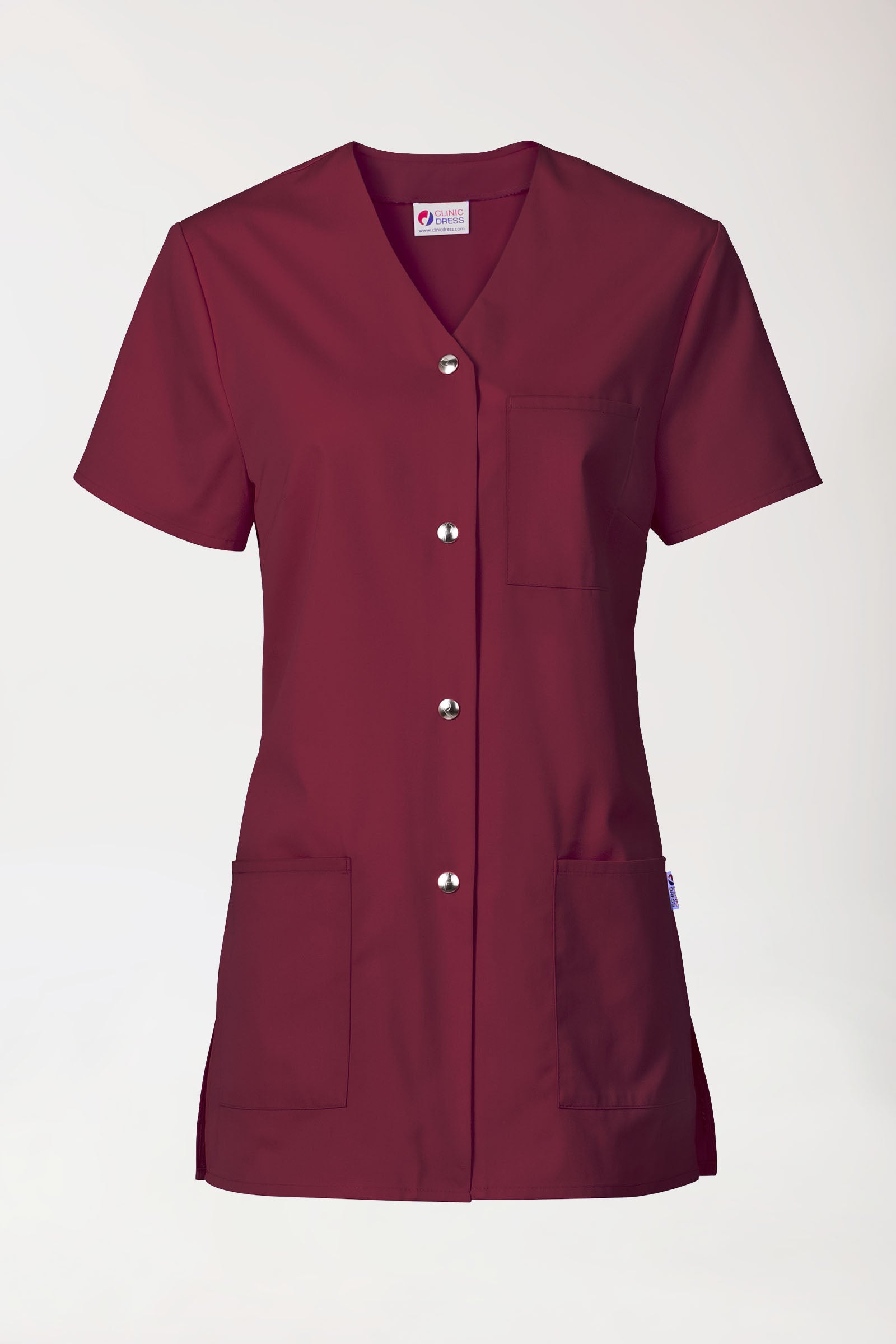 Beauty Kasack Damen - durchgeknöpft bordeaux