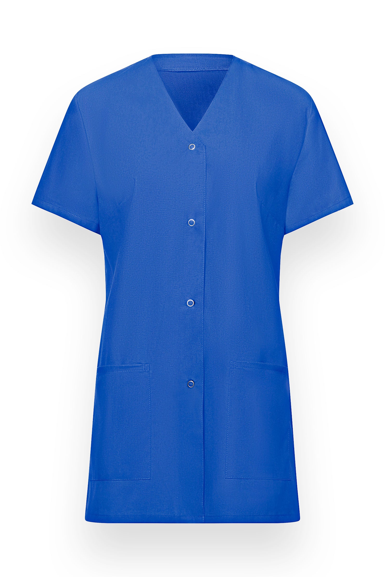 Kasack Damen - durchgeknöpft königsblau, Vue de face 