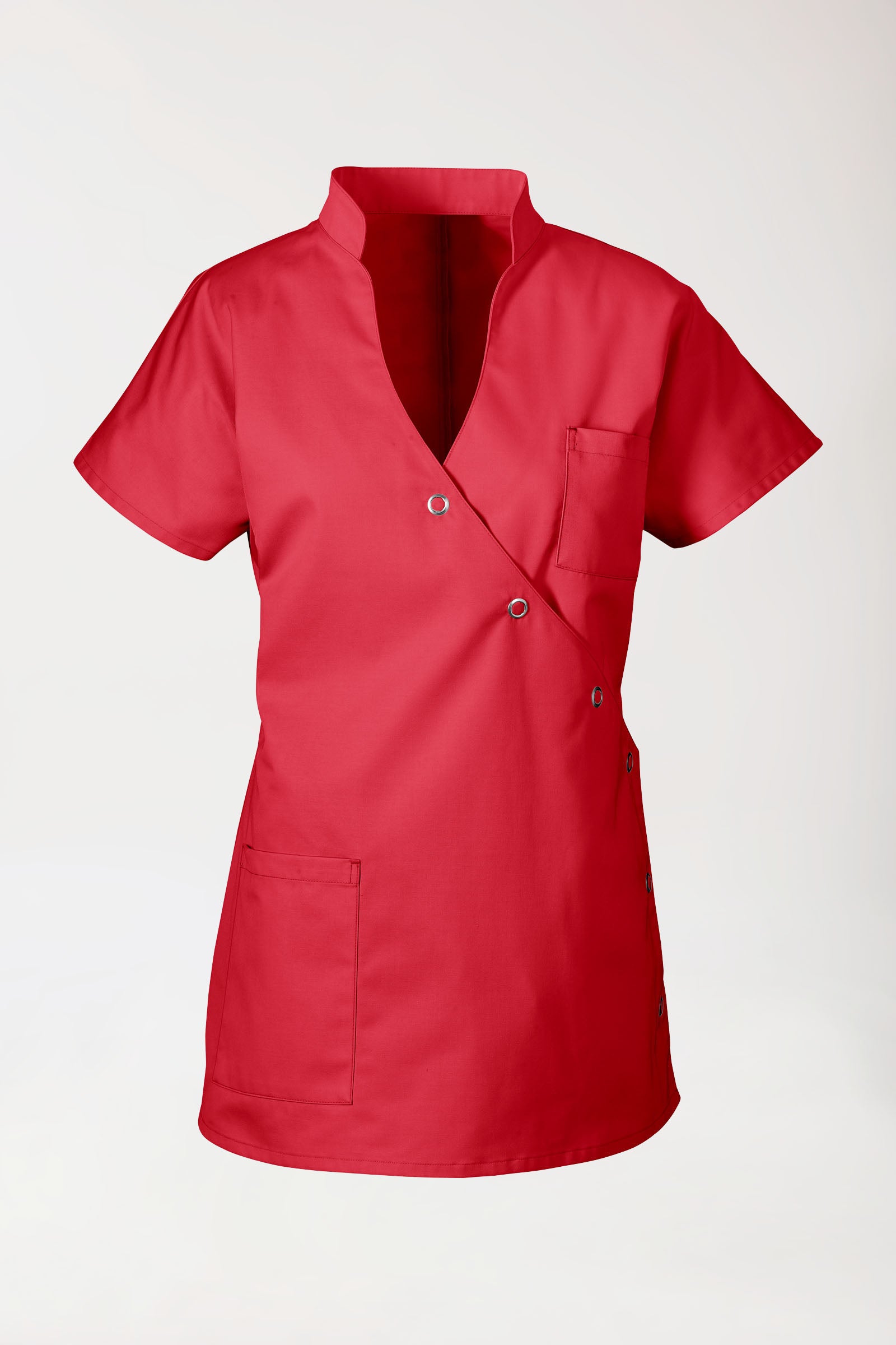 JUST STRONG Kasack Damen - Druckknopfleiste rot