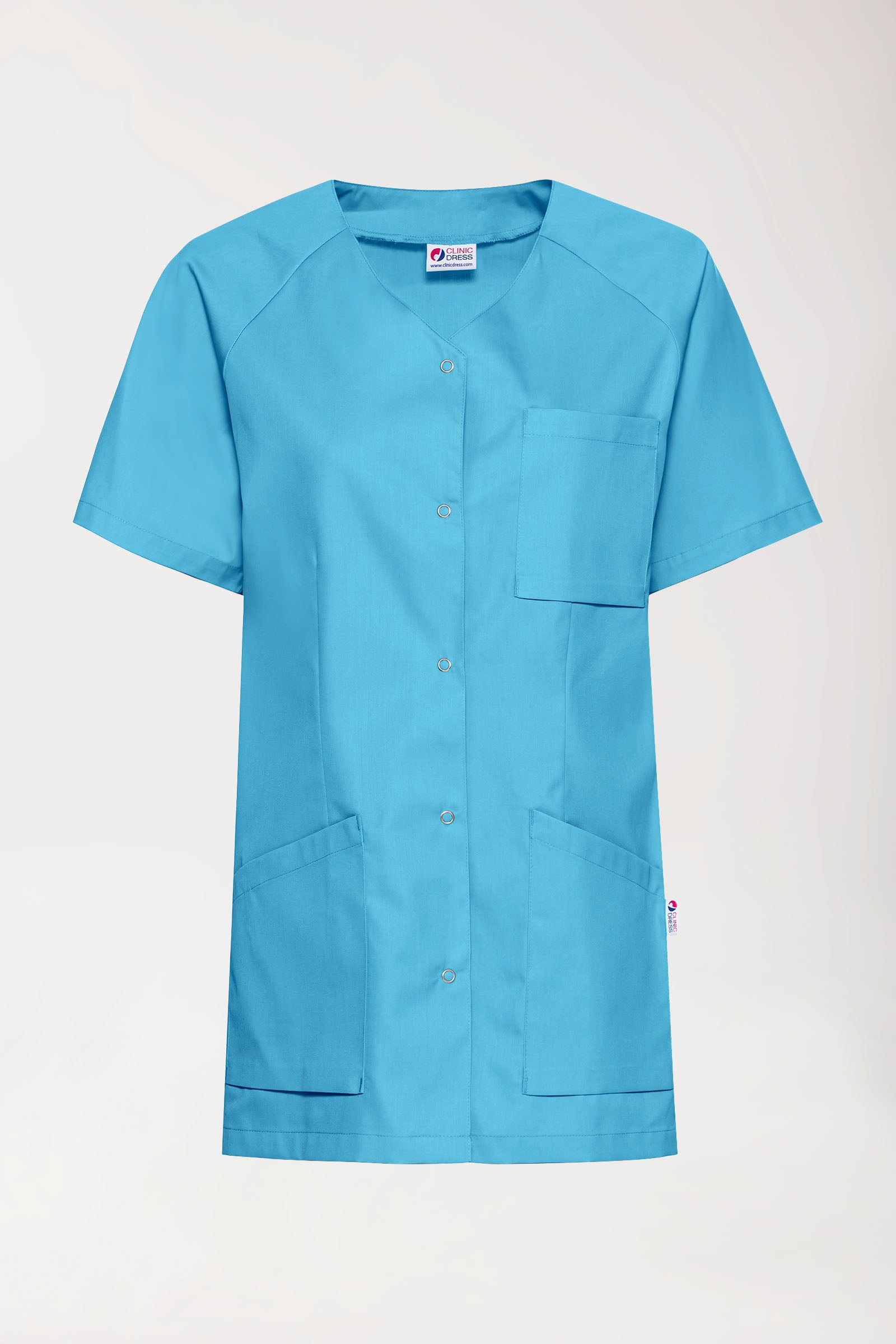 CORE Kasack Damen - durchgeknöpft türkis, Vorderansicht 