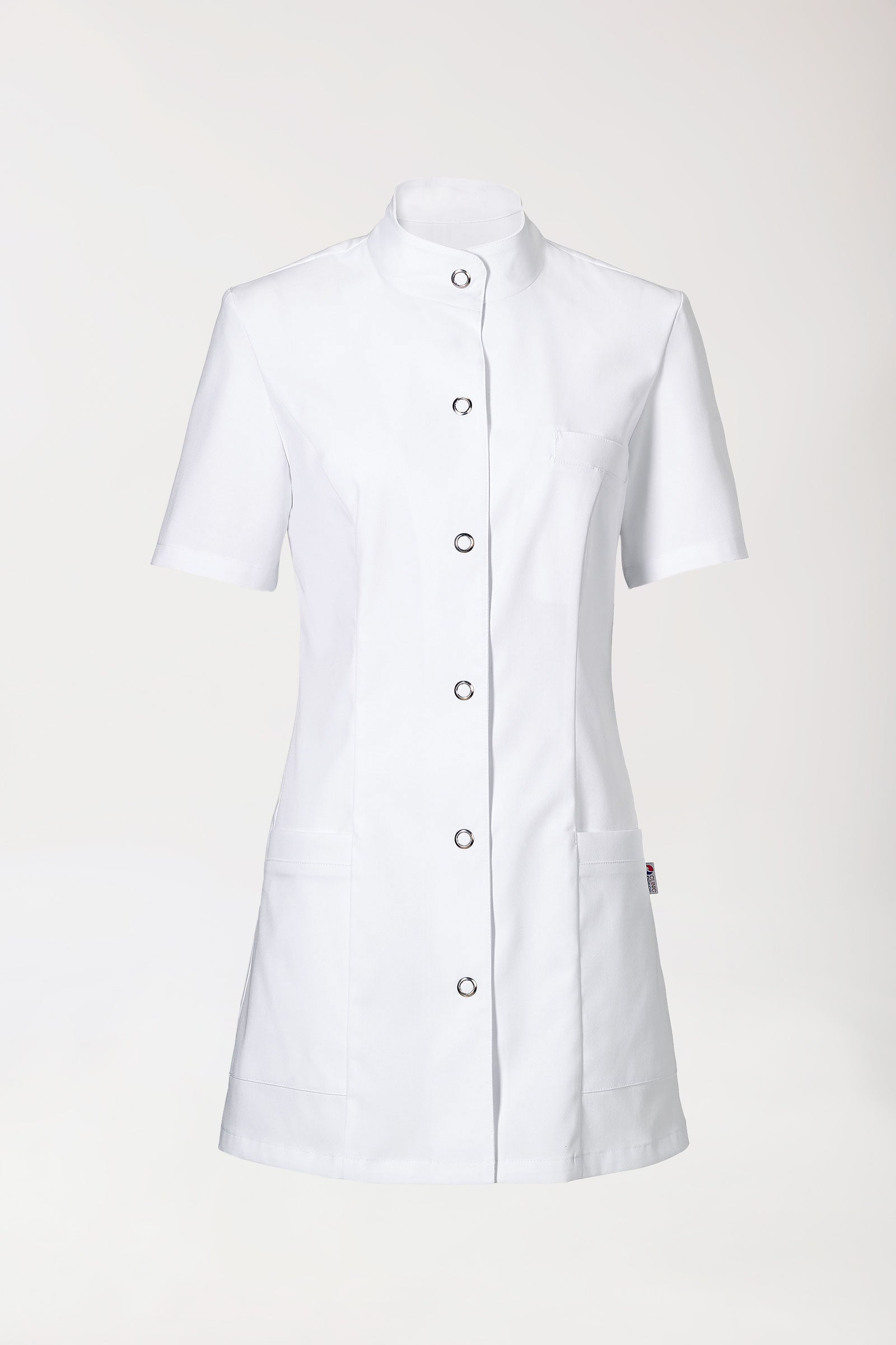 Beauty Kasack Damen - Stehkragen weiss