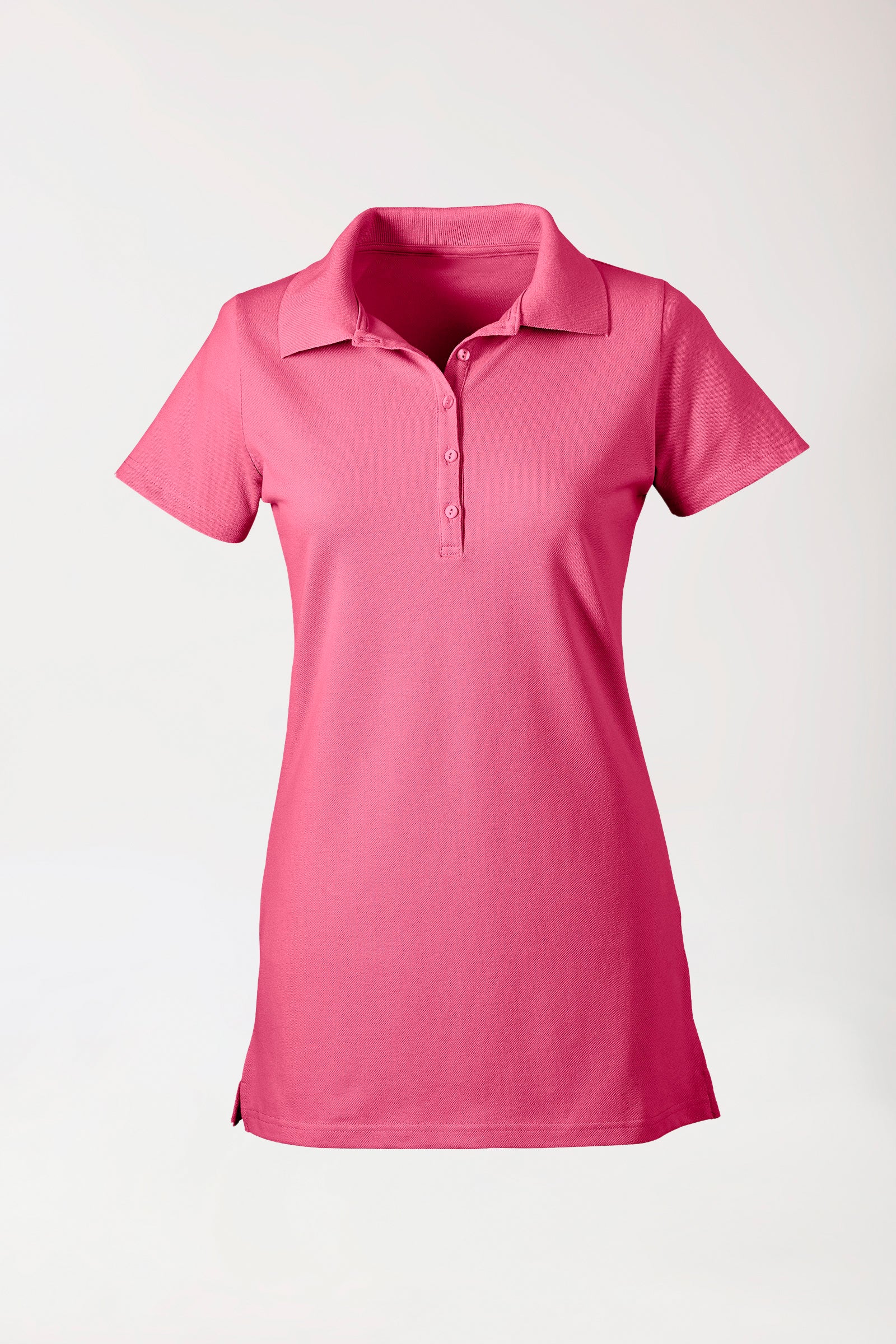 Stretch Longshirt Damen - Polokragen rosenholz, Vue de face 