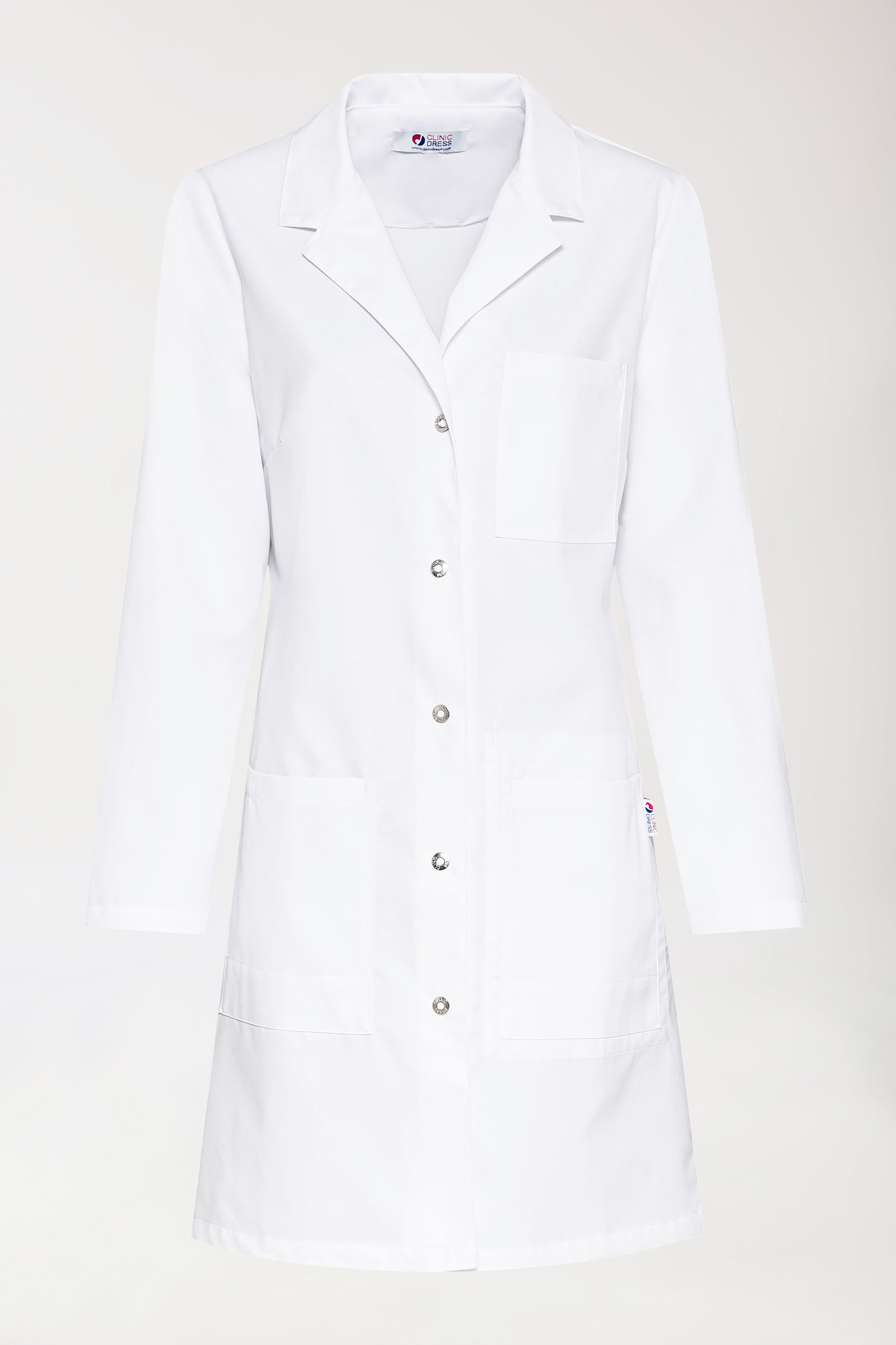 Mantel Damen - Reverskragen weiss, Vorderansicht 