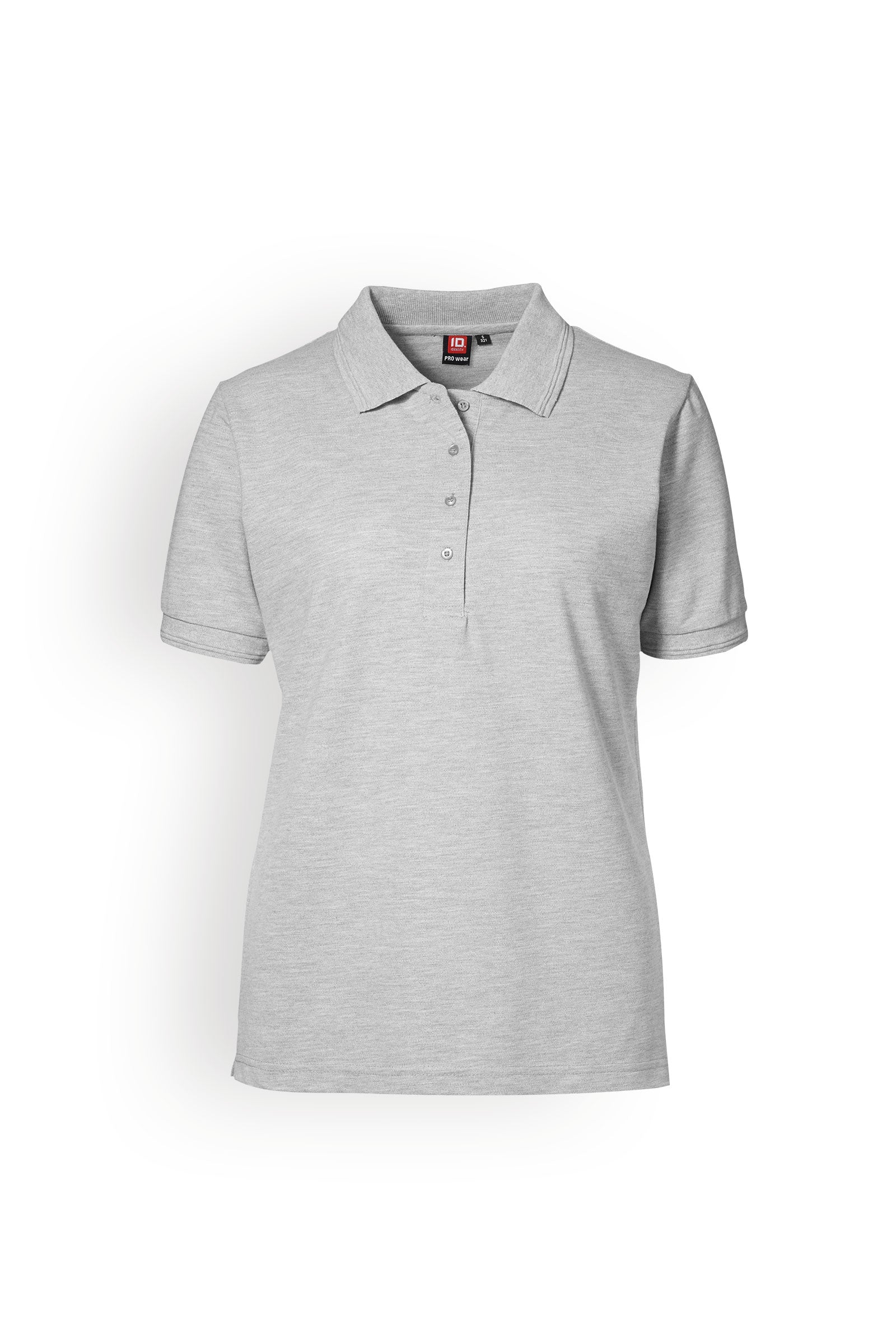 Piqué Shirt Damen Industriewäsche geeignet nach EN ISO 15797 - Polokragen grau melange, Vorderansicht 
