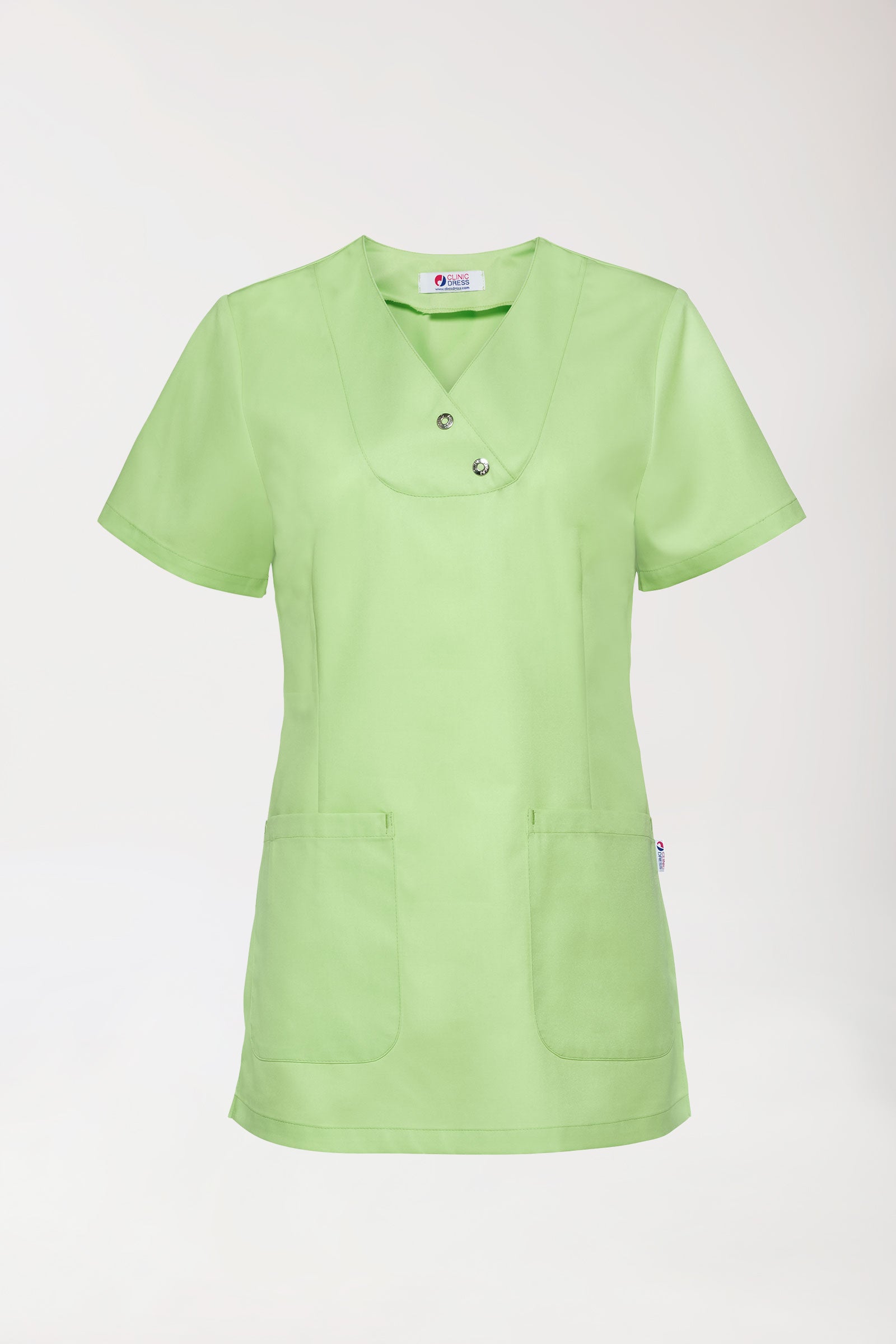 GREEN Schlupfkasack Damen - Druckknöpfe apfelgrün, Vorderansicht 