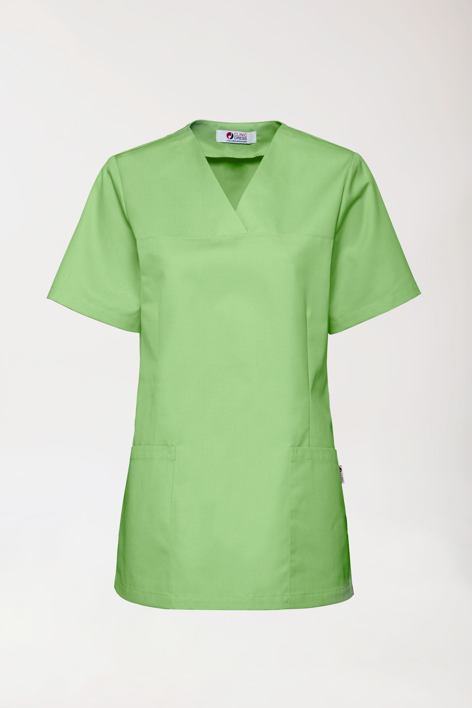 JUST STRONG Schlupfkasack Damen - V-Ausschnitt apfelgrün, Vorderansicht 