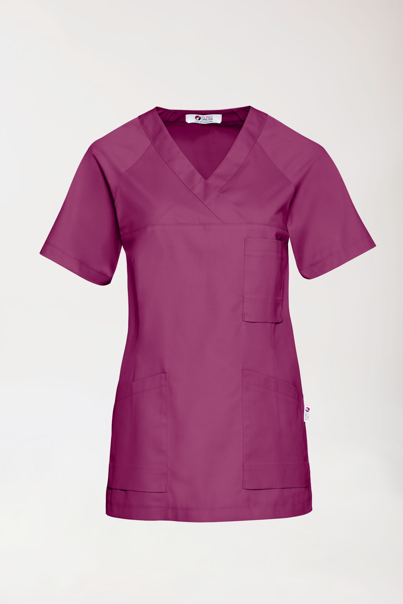 CORE Schlupfkasack Damen - V-Ausschnitt berry