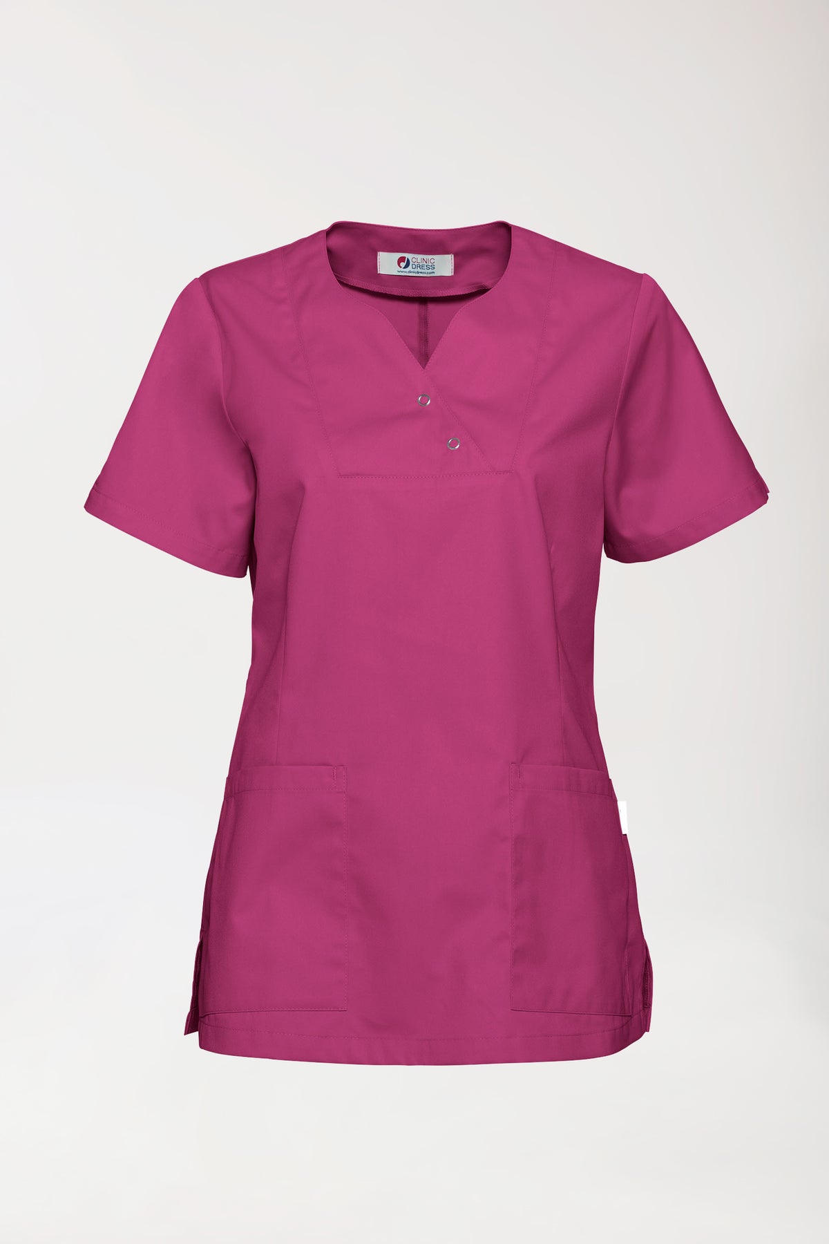 CORE Schlupfkasack Damen curved fit - mit Druckknöpfen berry, Vue de face 
