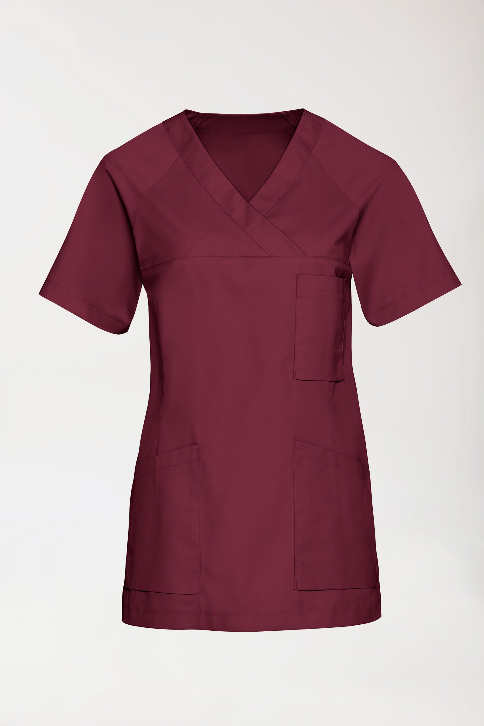 DER Kasack-Kasack Damen - V-Ausschnitt bordeaux