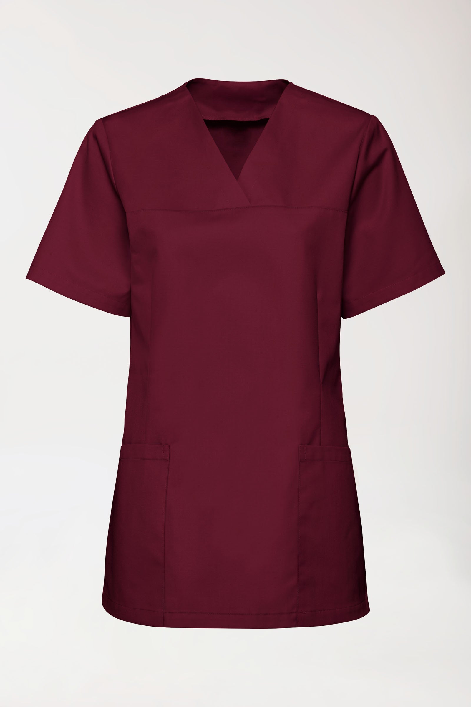 Stretch Schlupfkasack Damen - V-Ausschnitt bordeaux, Vue de face 