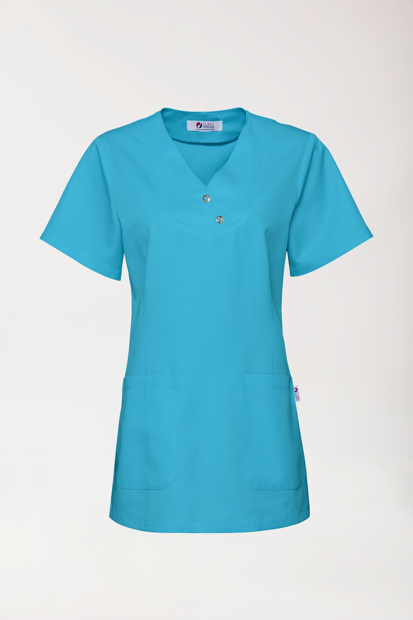 GREEN Schlupfkasack Damen - Druckknöpfe dark türkis