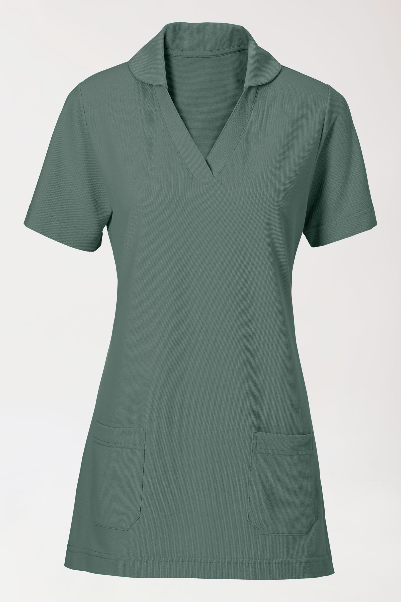 COMFY FLEX Stretch Schlupfkasack Damen - Schalkragen dunkelgrün, Vue de face 