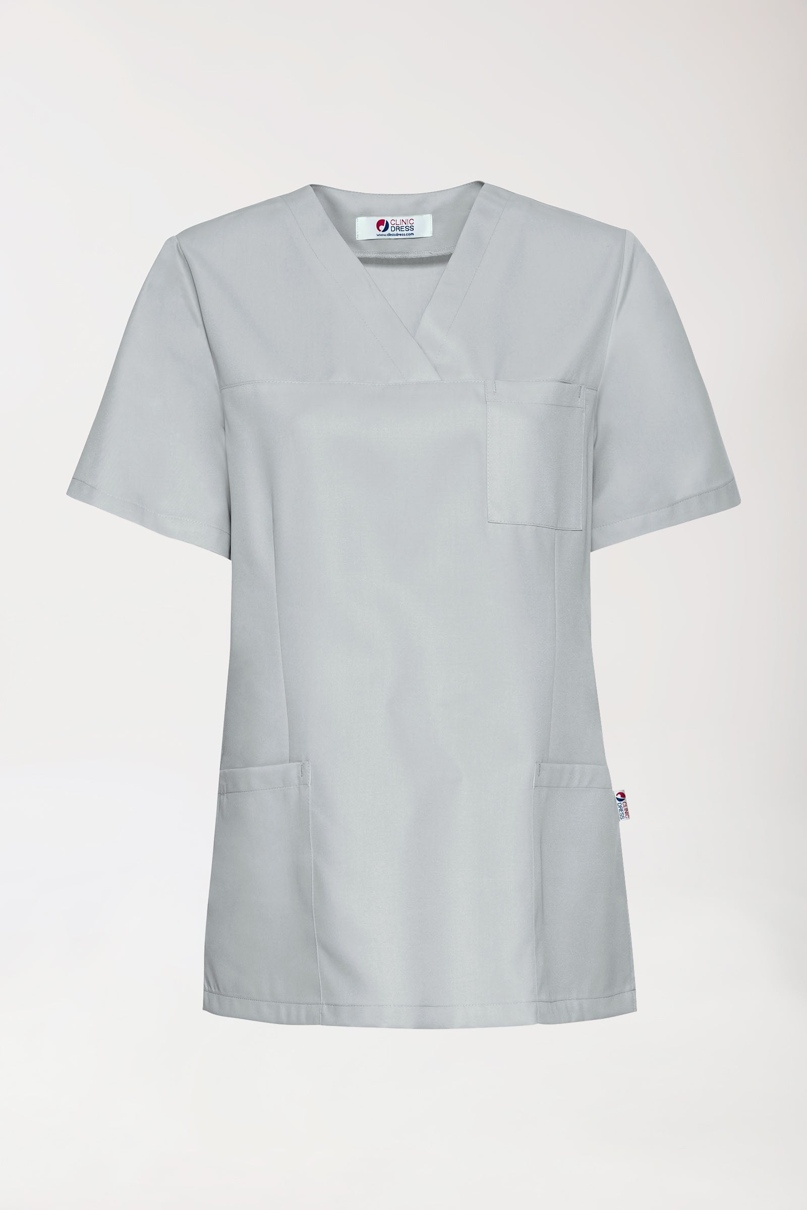 GREEN Schlupfkasack Damen - V-Ausschnitt perlgrau