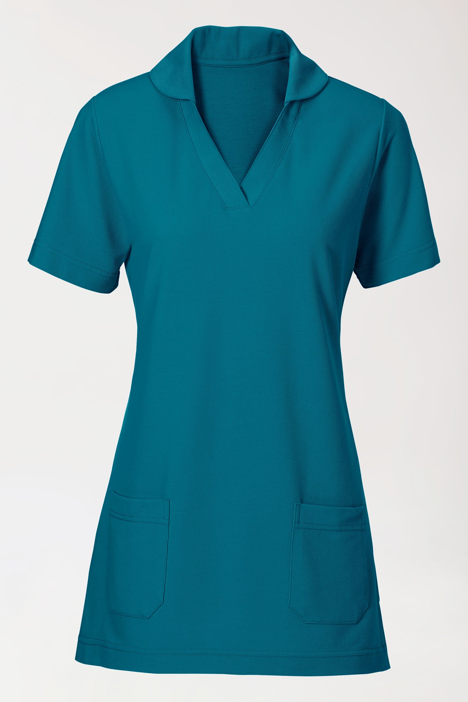 COMFY FLEX Stretch Schlupfkasack Damen - Schalkragen petrol, Vue de face 