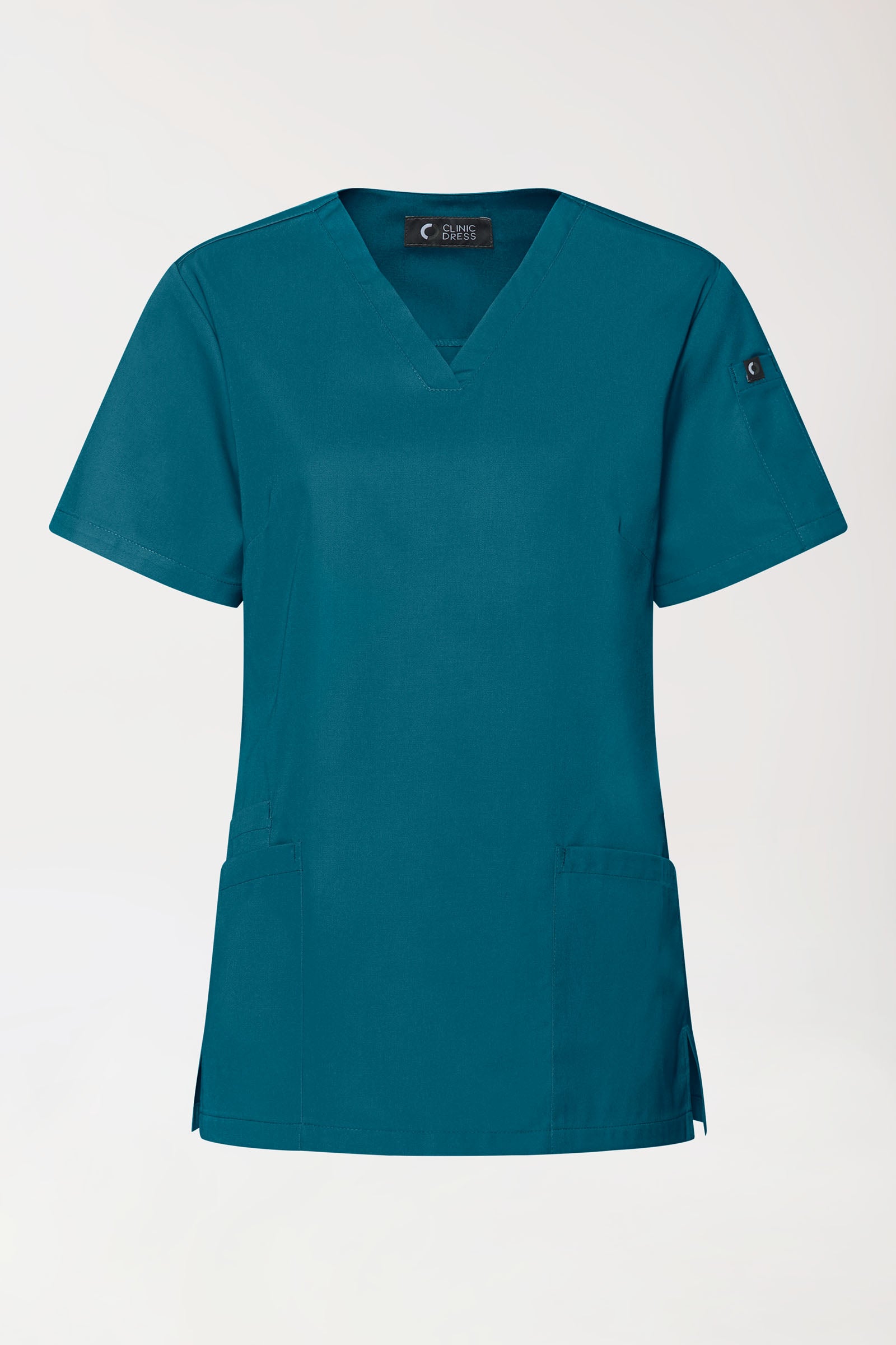 GREEN Stretch Schlupfkasack Damen - V-Ausschnitt petrol