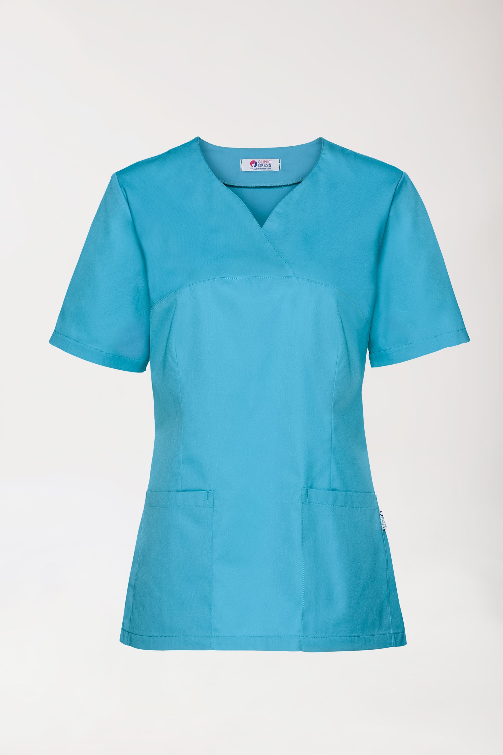 CORE Schlupfkasack Damen - Herzausschnitt türkis, Vorderansicht 