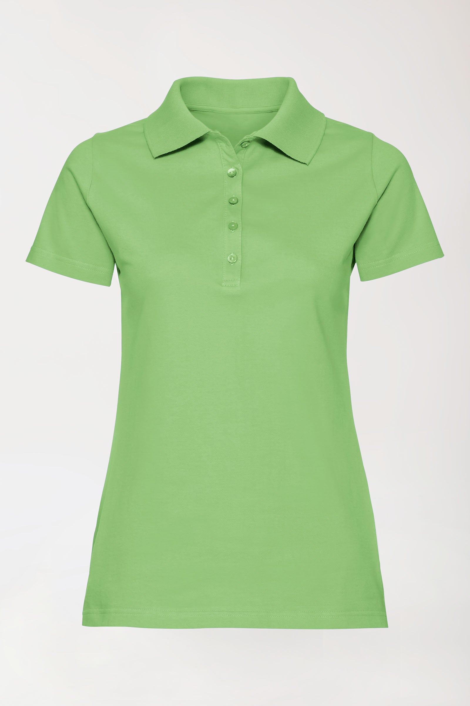 Stretch Shirt Damen - Polokragen apfelgrün