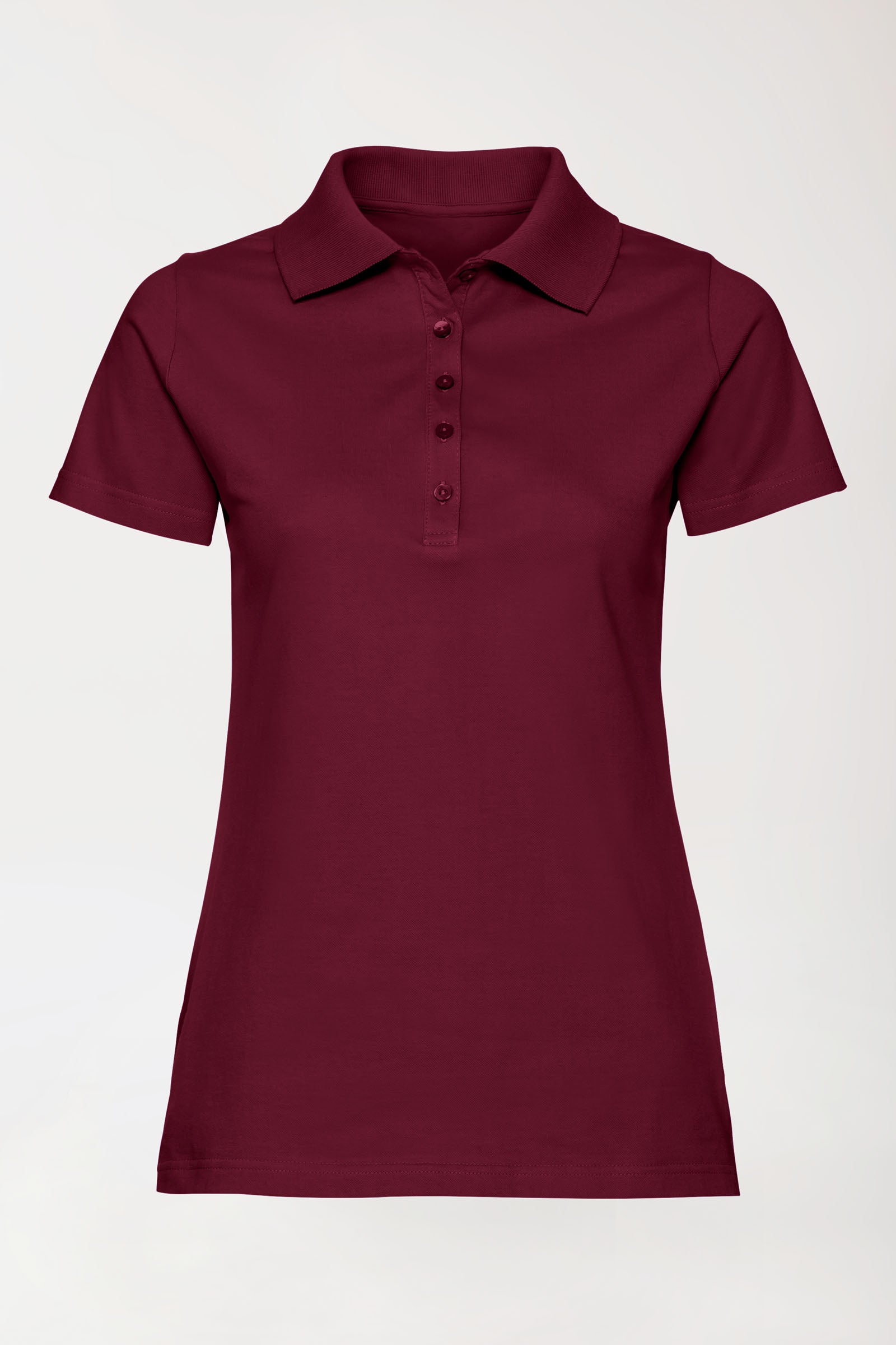 Stretch Shirt Damen - Polokragen bordeaux