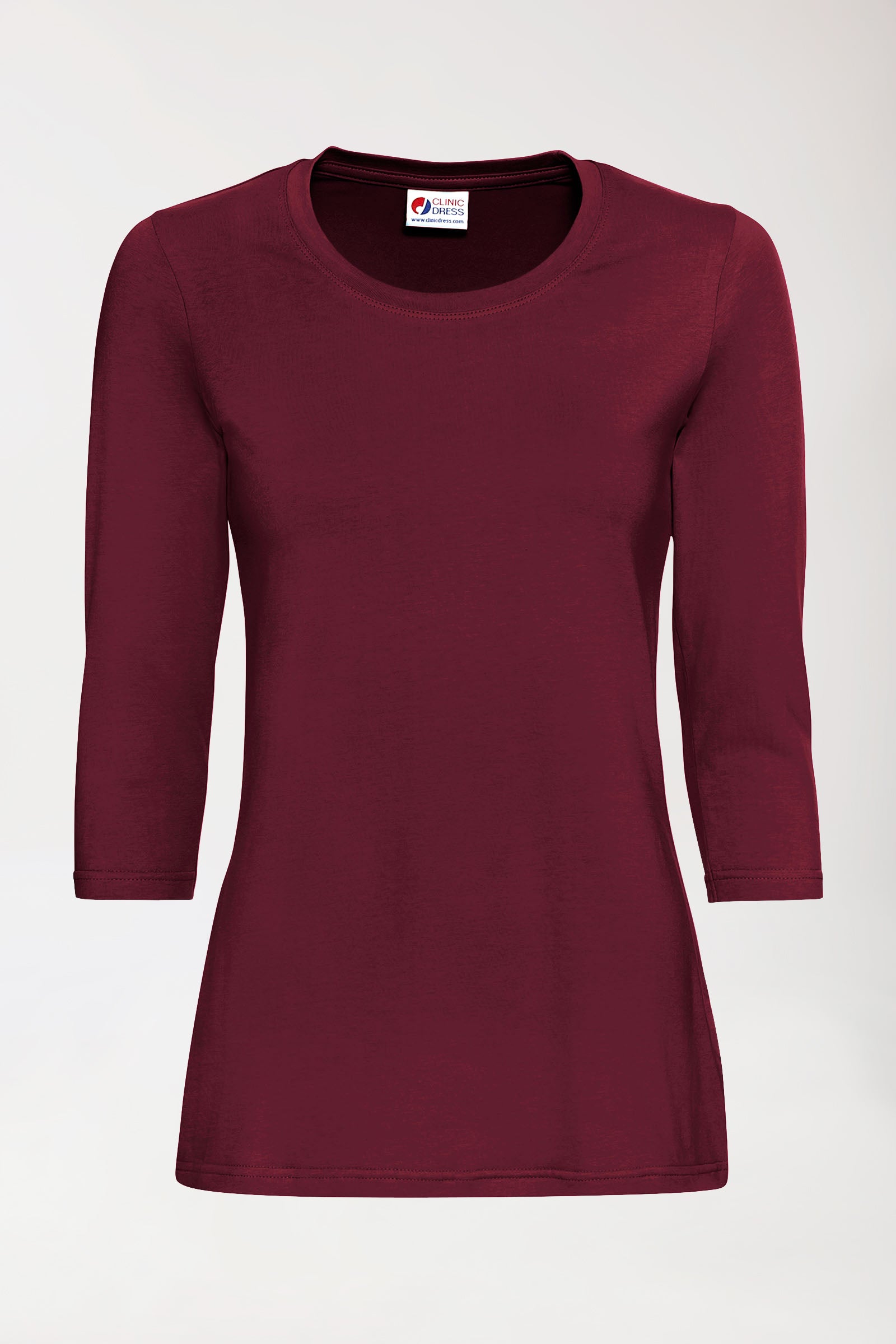 CORE Shirt Damen - 3/4 Arm bordeaux, Vue de face 