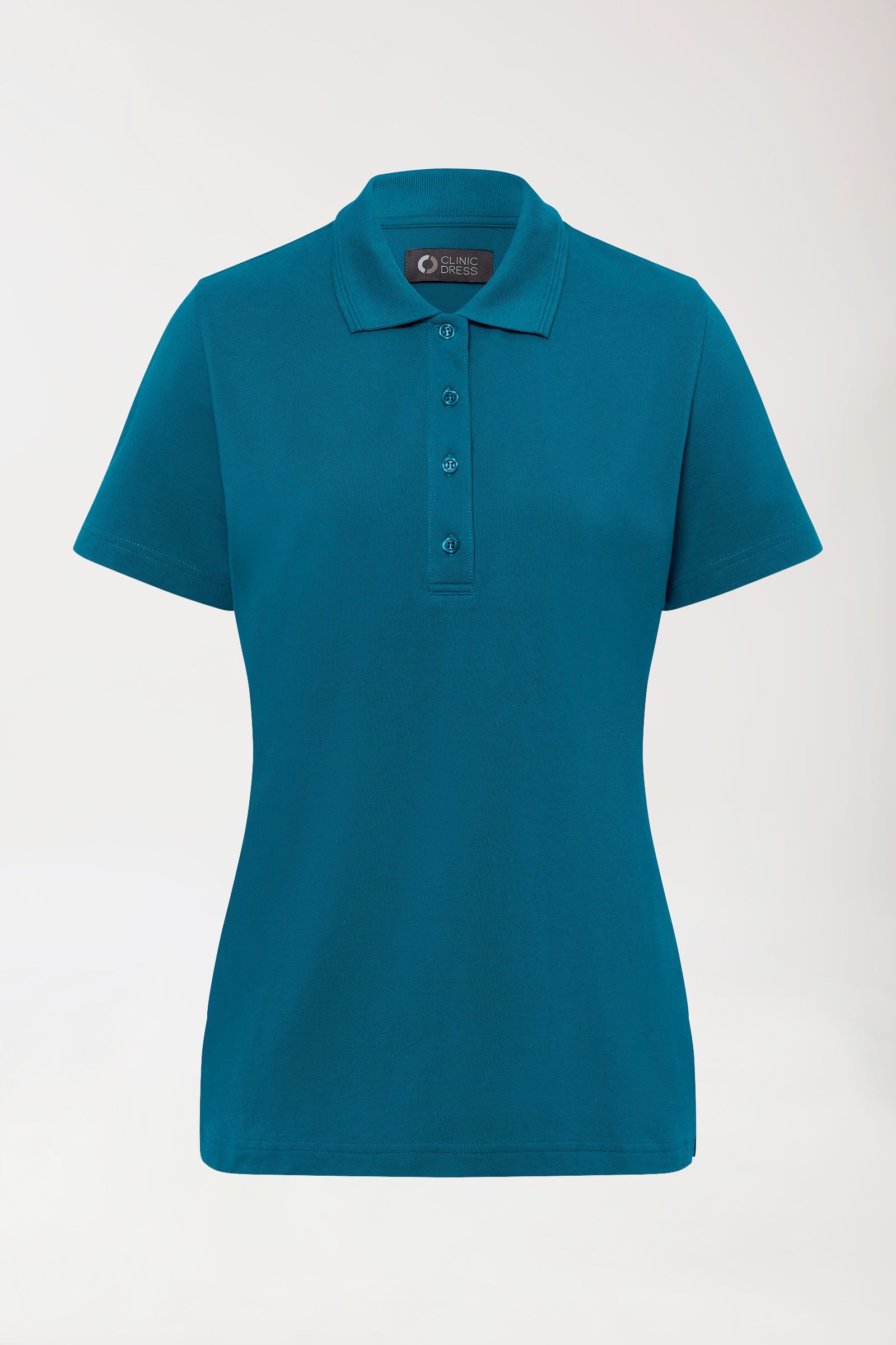 COMFY FLEX Stretch Shirt Damen - Polokragen petrol, Vue de face 