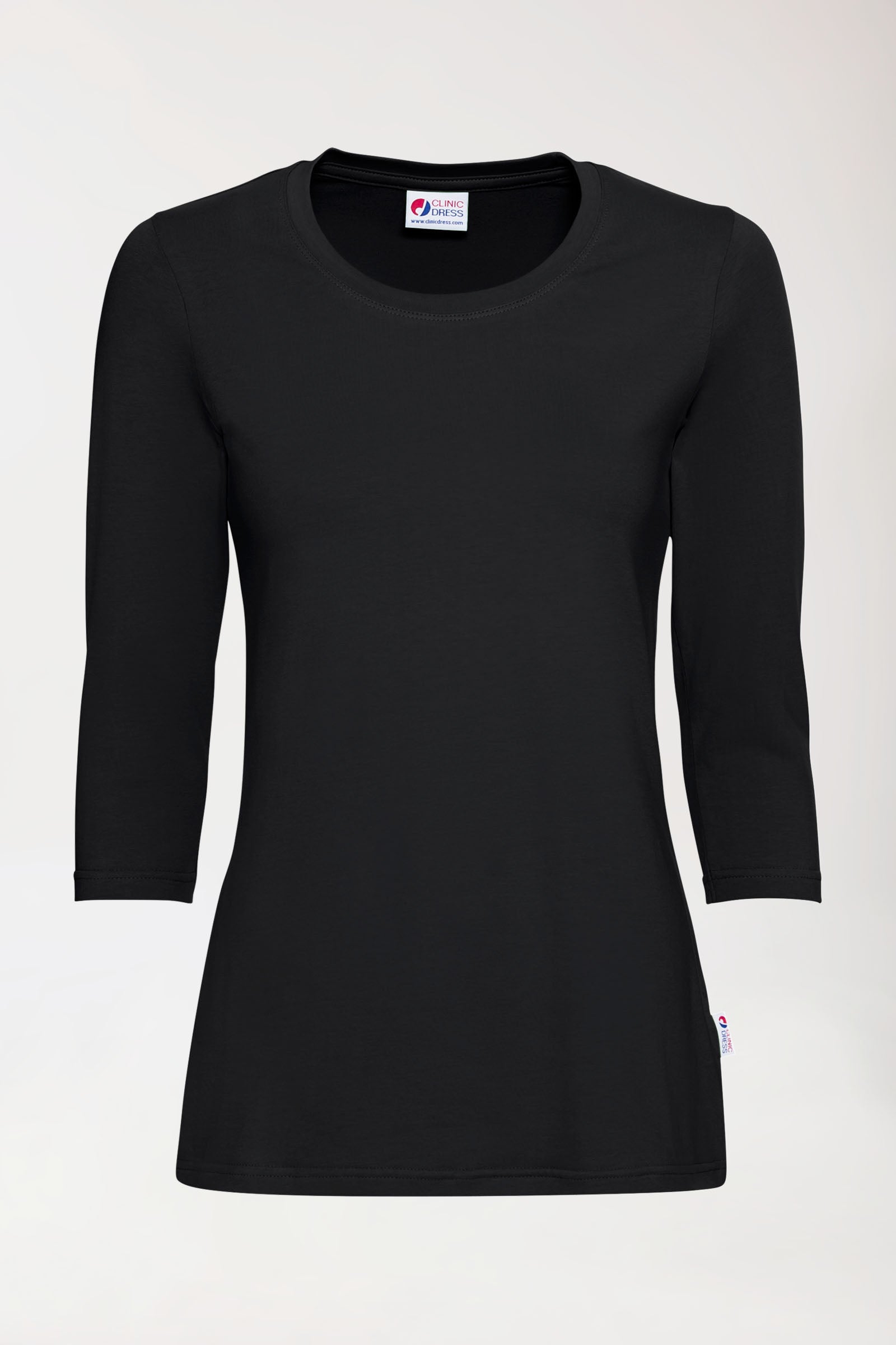 CORE Shirt Damen - 3/4 Arm schwarz, Vorderansicht 