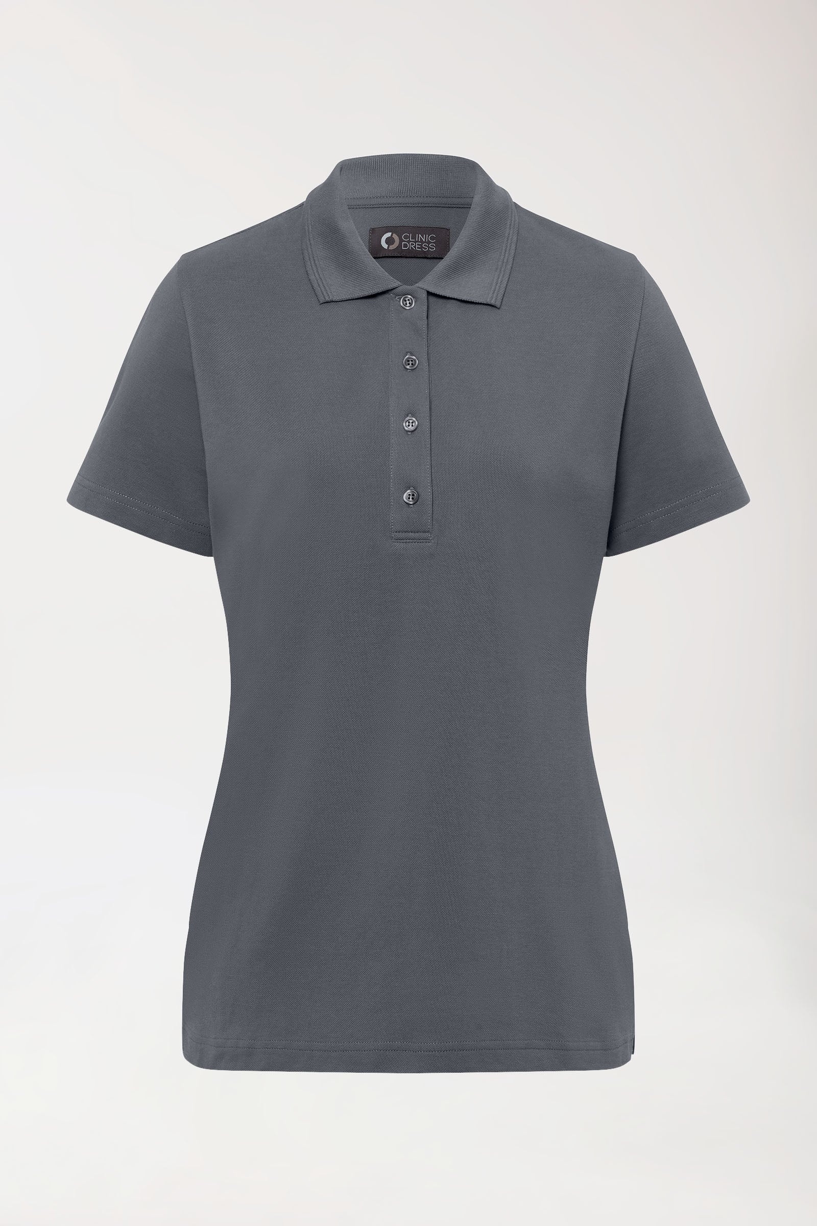COMFY FLEX Stretch Shirt Damen - Polokragen steingrau, Vue de face 
