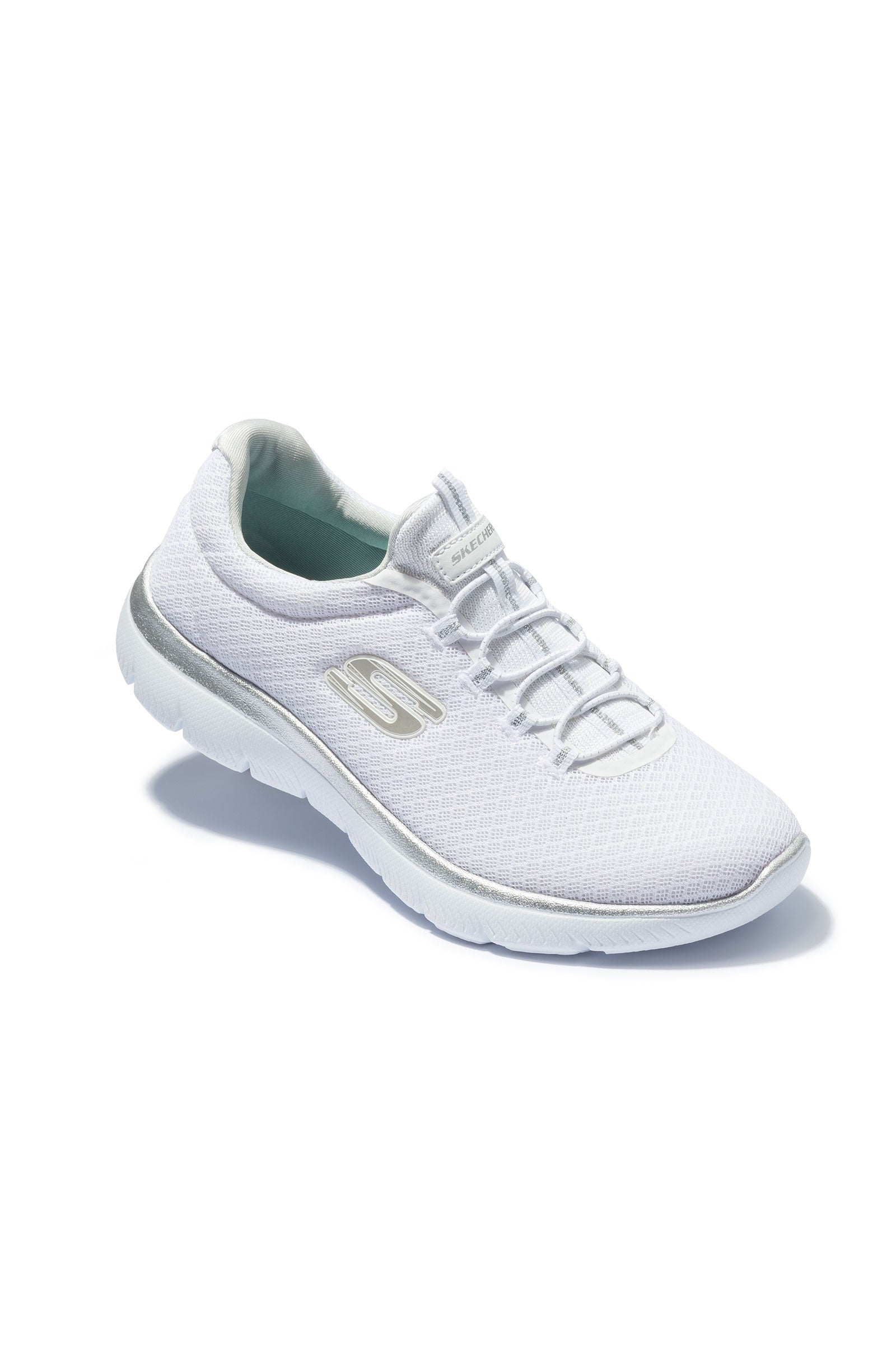 Damen Sneaker-SKECHERS-weiss/silber