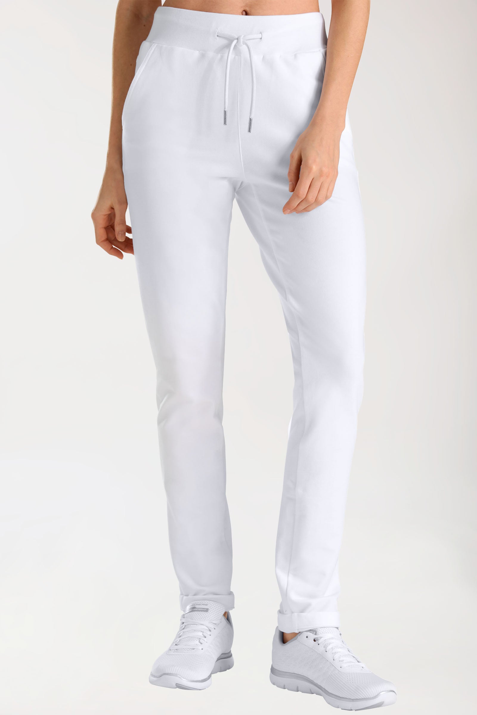 Sweathose für Damen Schlupfhose Weiss, Vorderansicht 