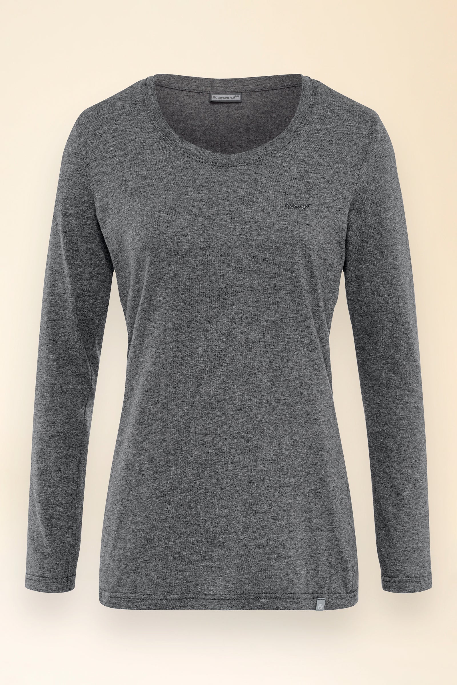 KAERE Shirt Damen - Longsleeve dunkelgrau melange, Vue de face 