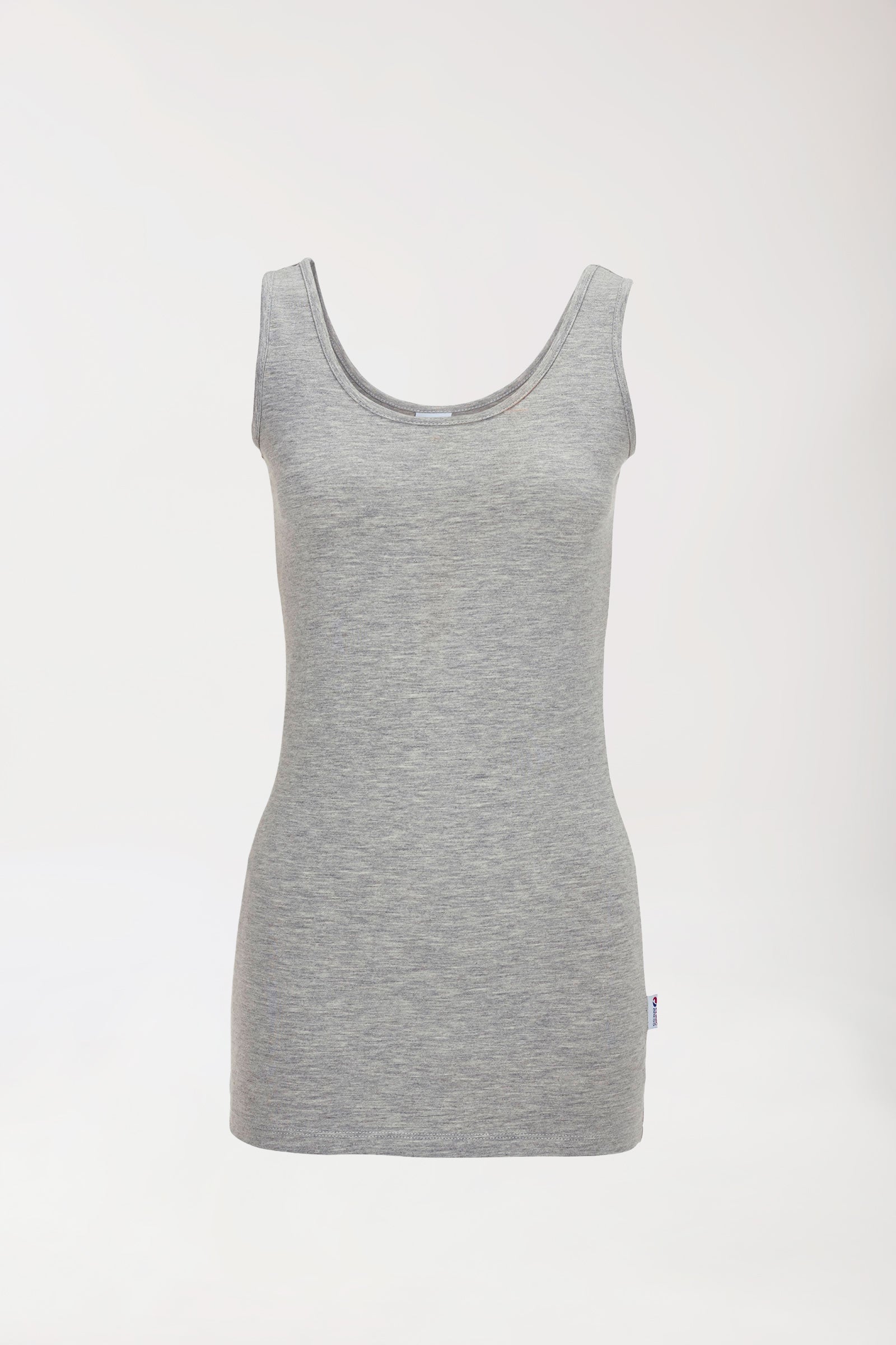 CORE Top Damen - Rundhals grau melange, Vue de face 