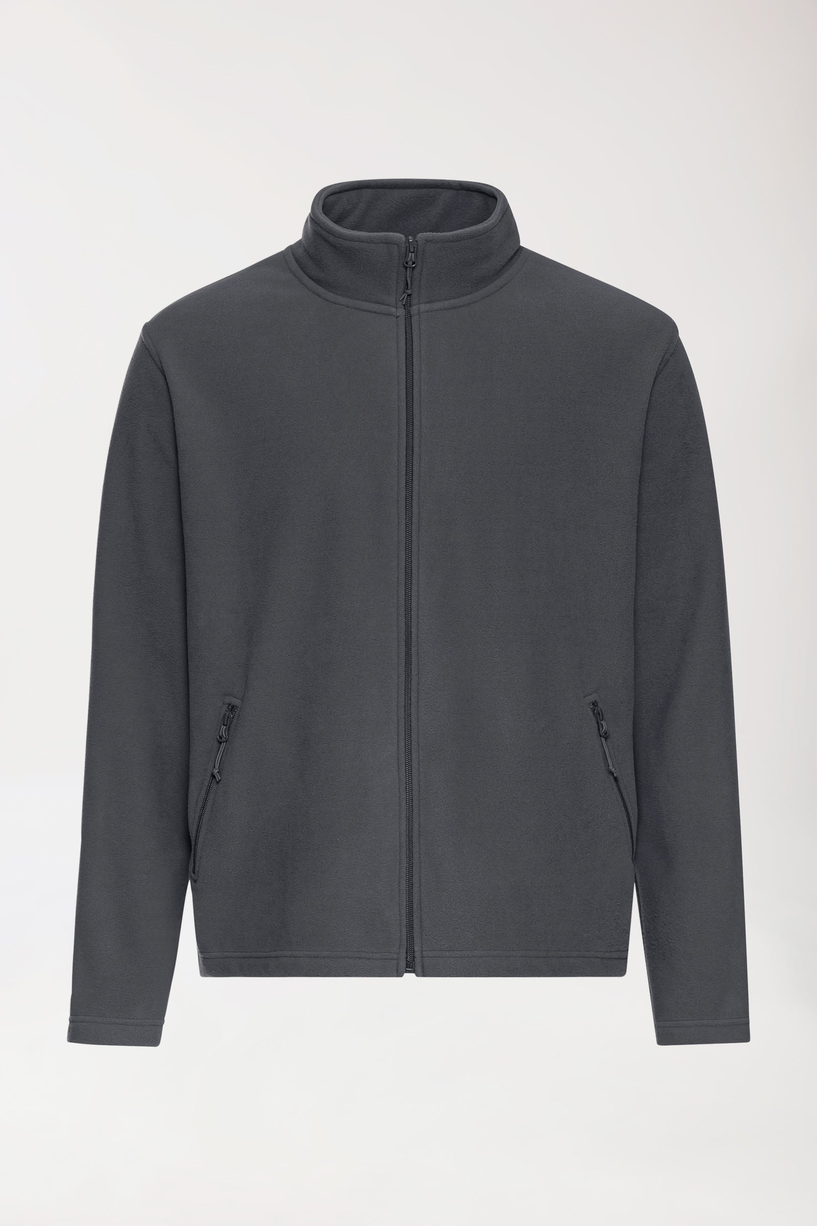 Fleecejacke Herren - Stehkragen erzgrau, Vorderansicht 