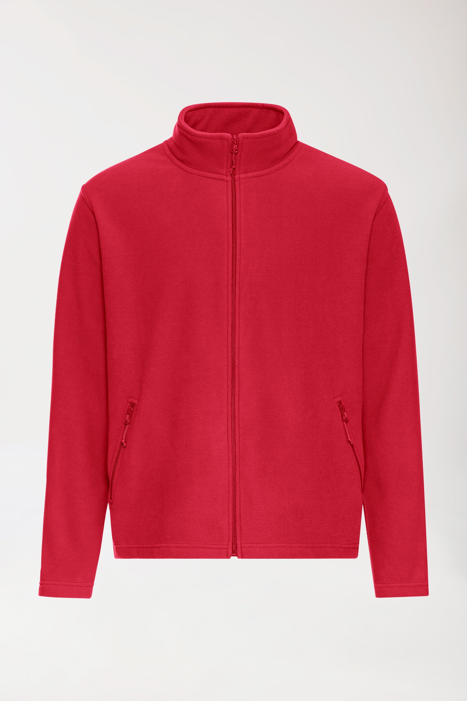 Fleecejacke Herren - Stehkragen rot, Vorderansicht 