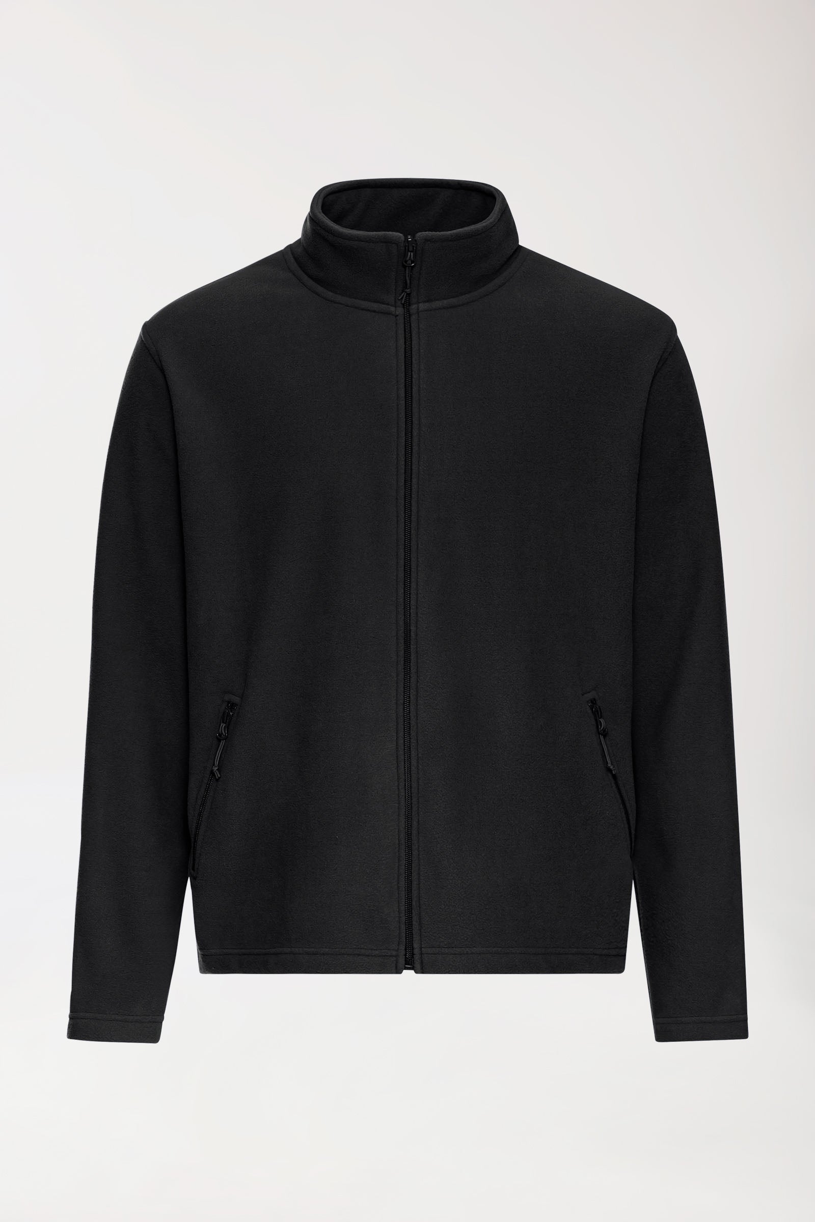 Fleecejacke Herren - Stehkragen schwarz, Vorderansicht 