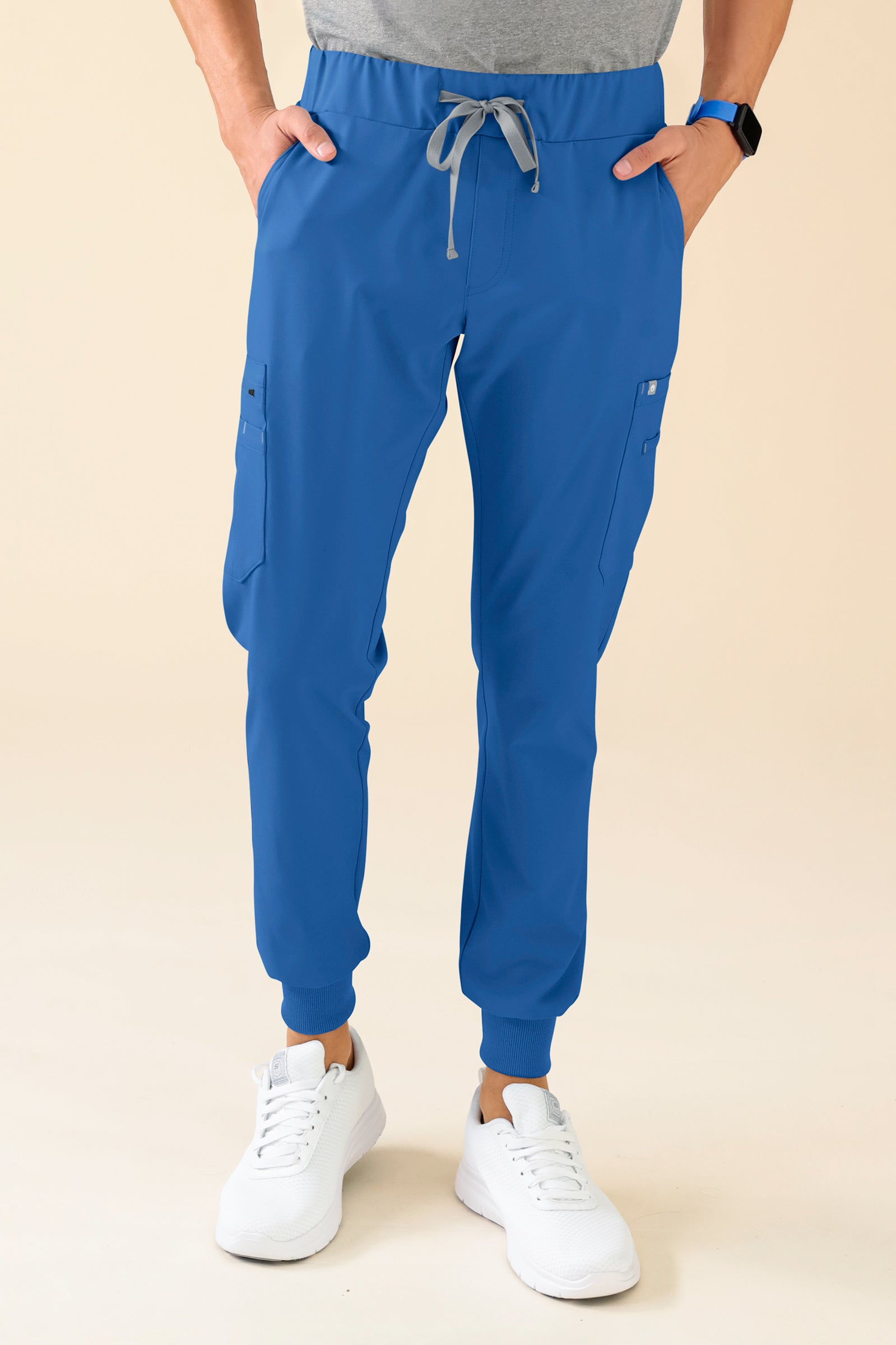 KAERE Hose Herren - Saumbündchen mit Beintaschen blau