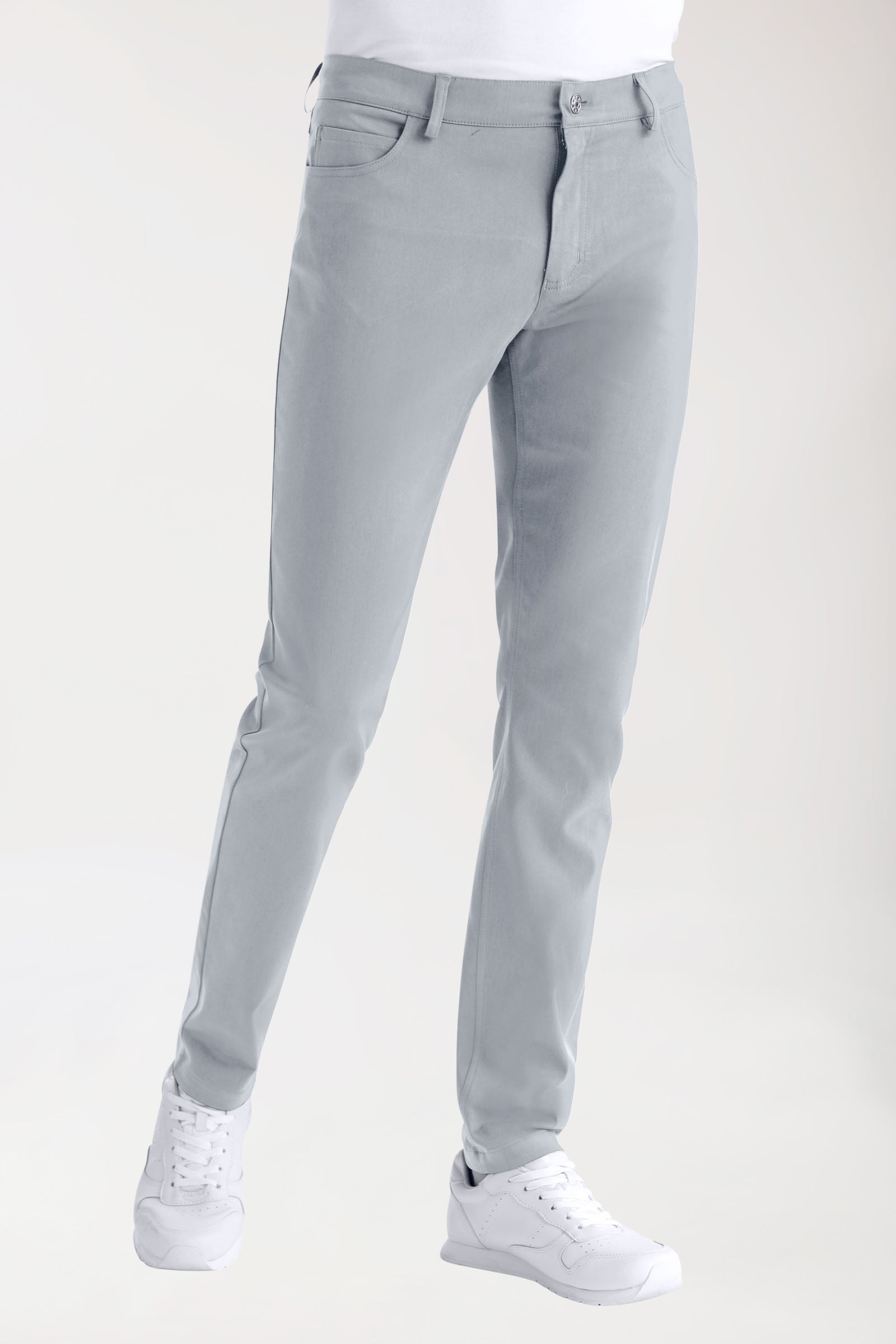 COMFY FLEX 5-Pocket Hose Herren - schlankes Bein grau, Vorderansicht 