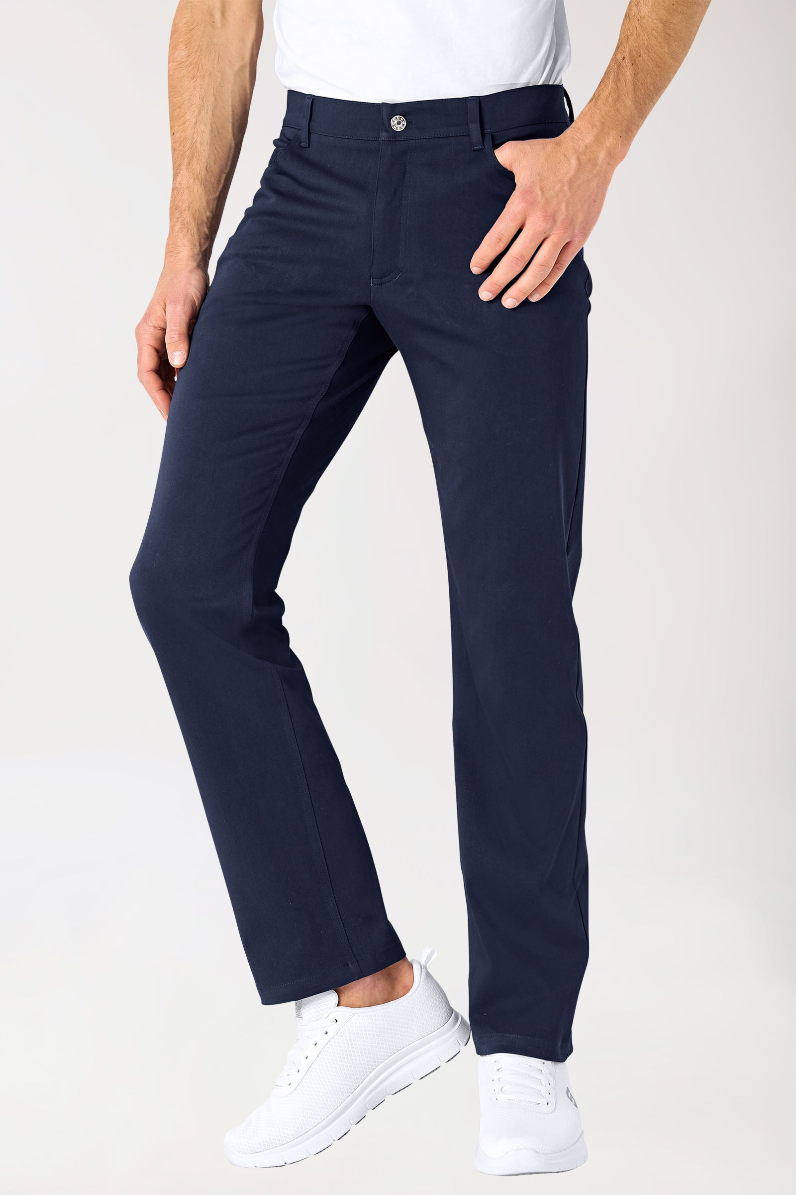 COMFY FLEX 5-Pocket Hose Herren - gerades Bein navy, Vue de face 