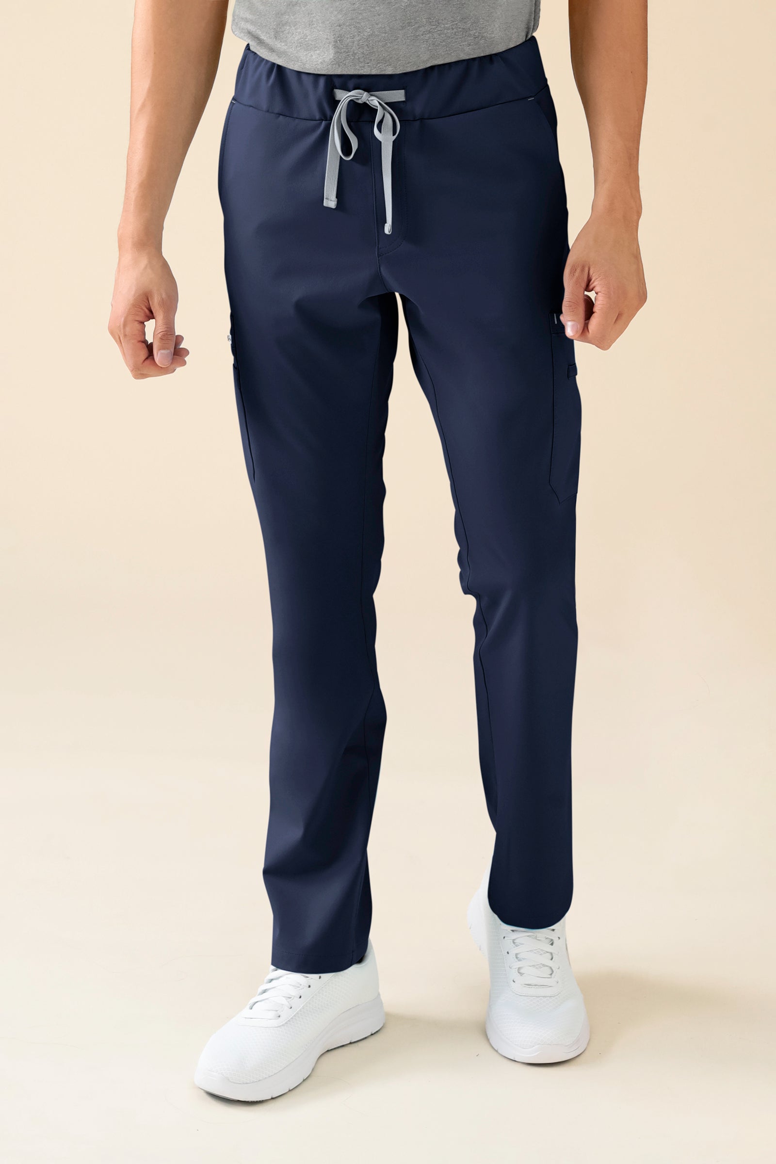 KAERE Hose Herren - gerader Saum mit Beintaschen navy