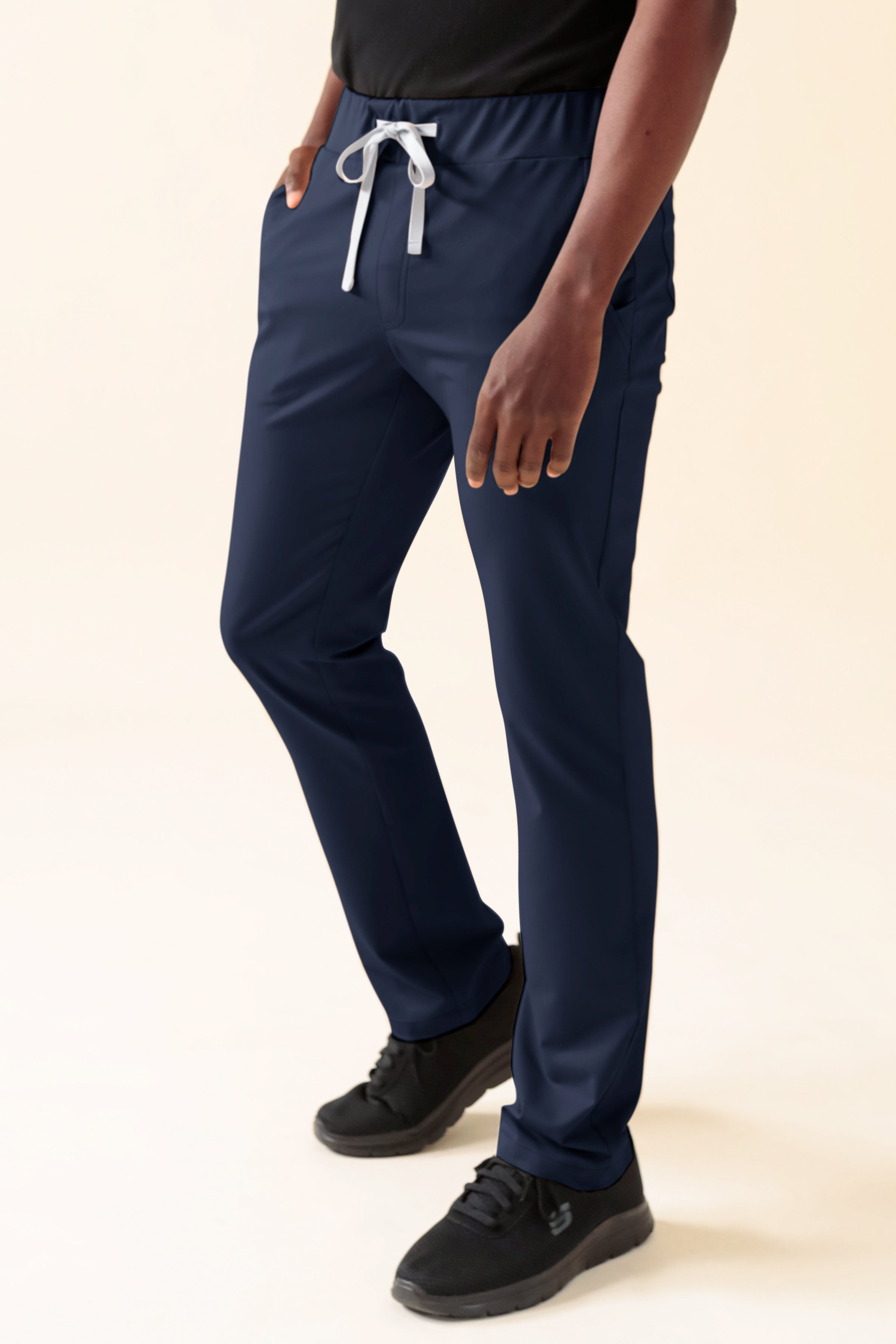 KAERE Hose Herren - gerader Saum ohne Beintaschen navy