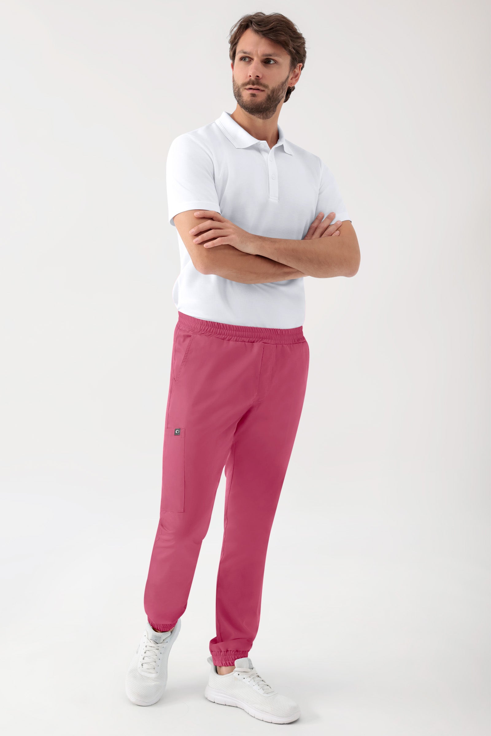 GREEN Stretch Hose Herren - Jogpants Style rosenholz, Vue de face 