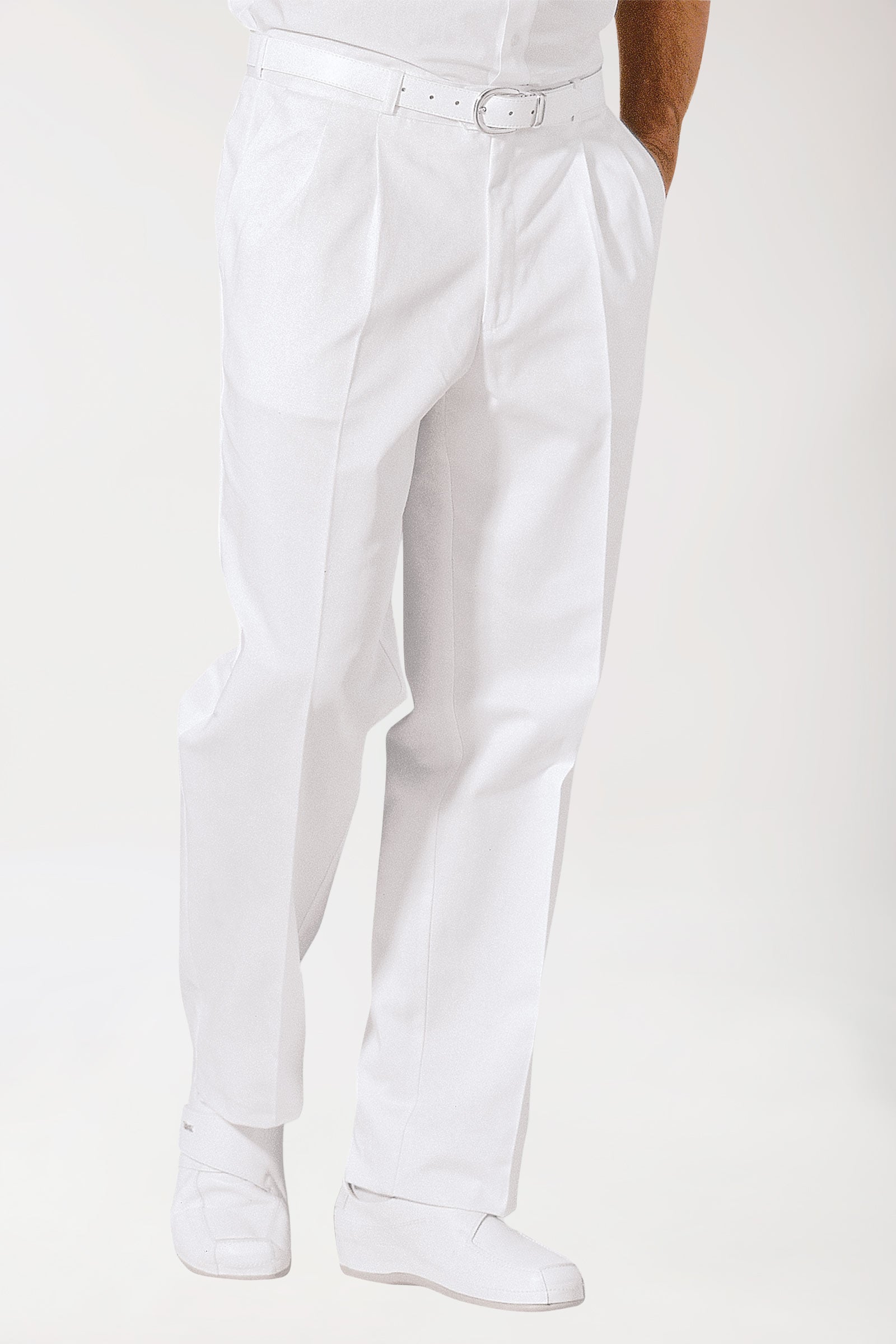 Bundfaltenhose Weiss