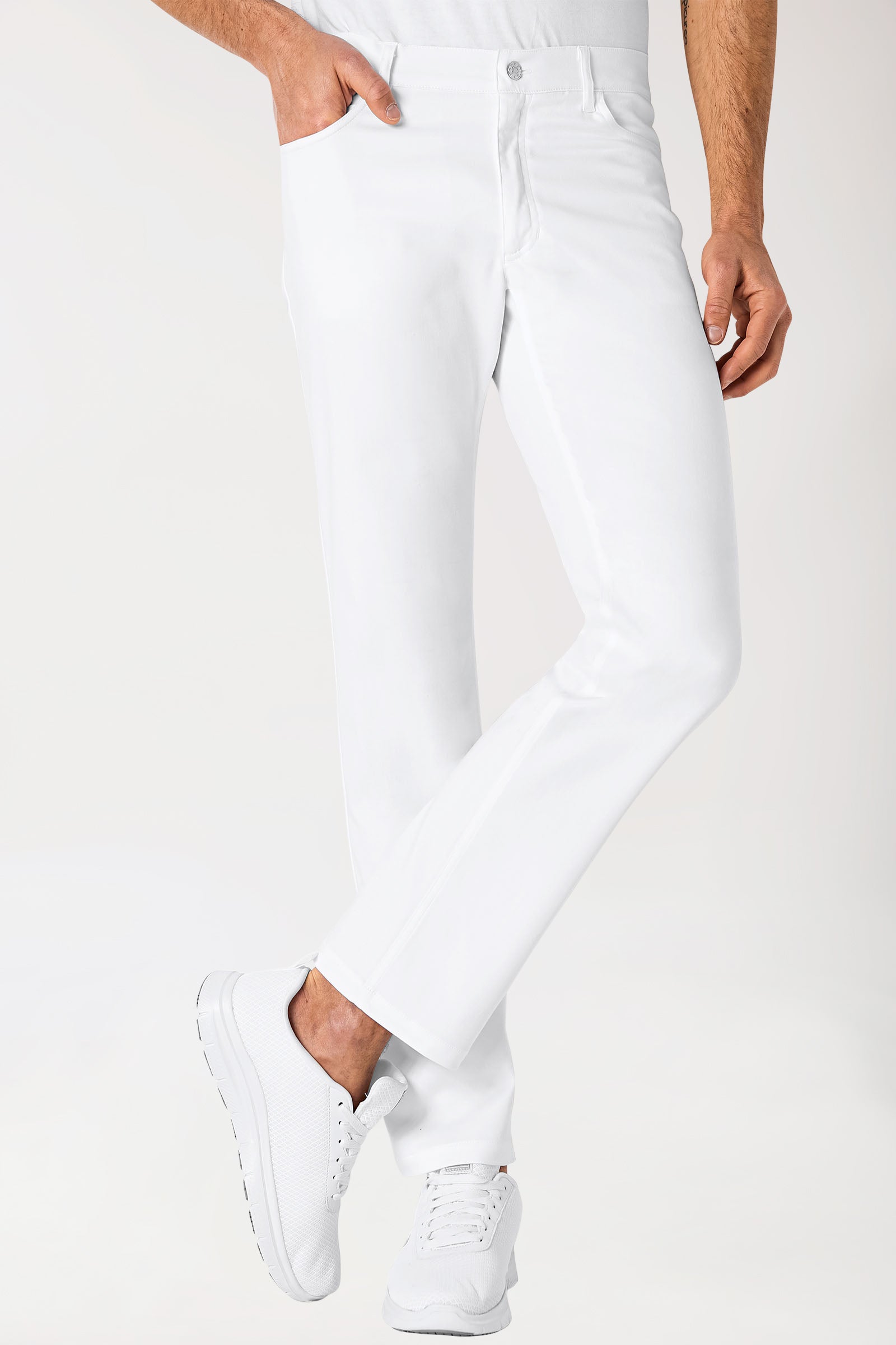 COMFY FLEX 5-Pocket Hose Herren - gerades Bein weiss, Vorderansicht 