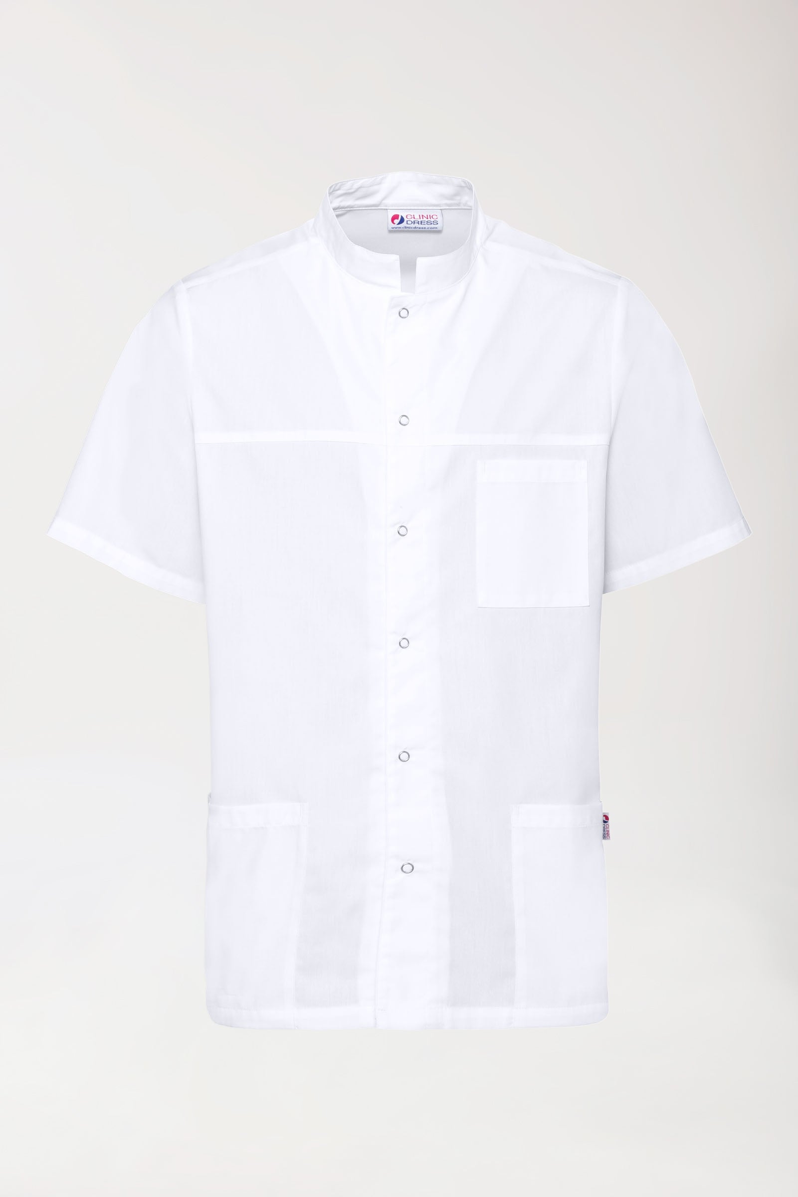 Stretch Kasack Herren - durchgeknöpft weiss