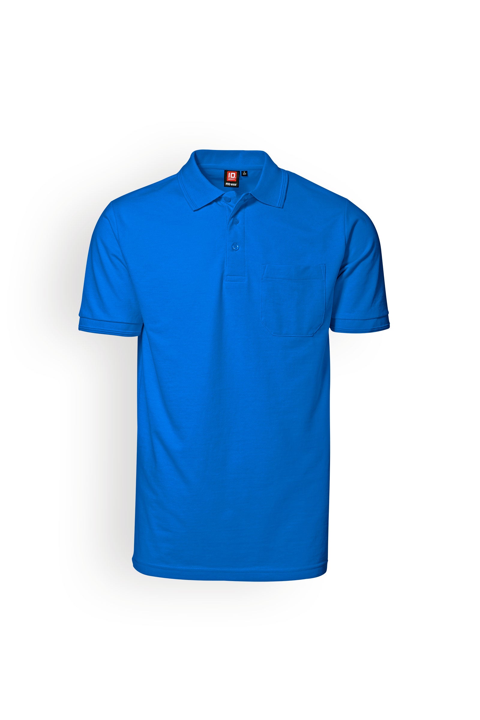 Piqué Shirt Herren Industriewäsche geeignet nach EN ISO 15797 - Polokragen azurblau, Vorderansicht 