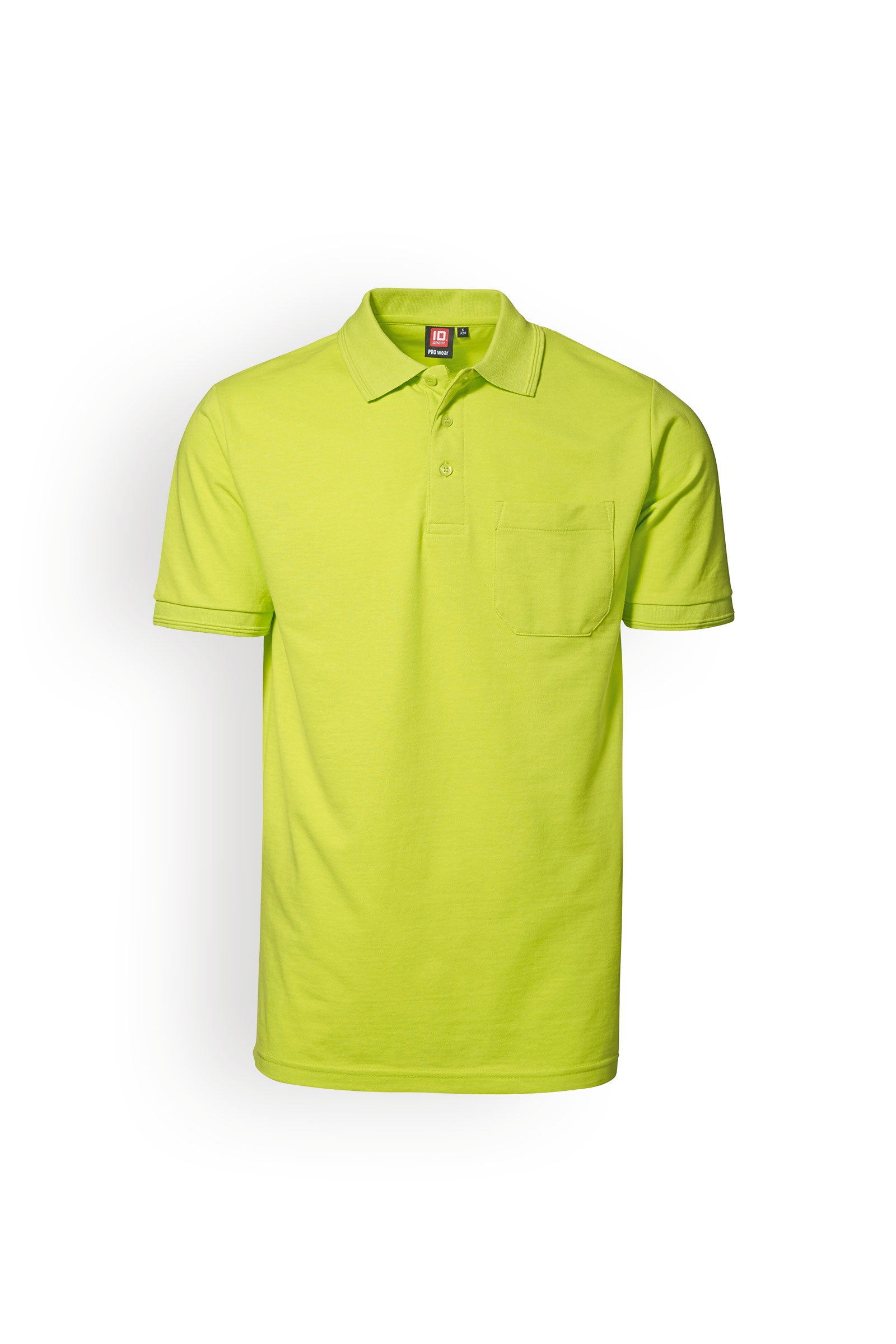 Piqué Shirt Herren Industriewäsche geeignet nach EN ISO 15797 - Polokragen limette, Vorderansicht 