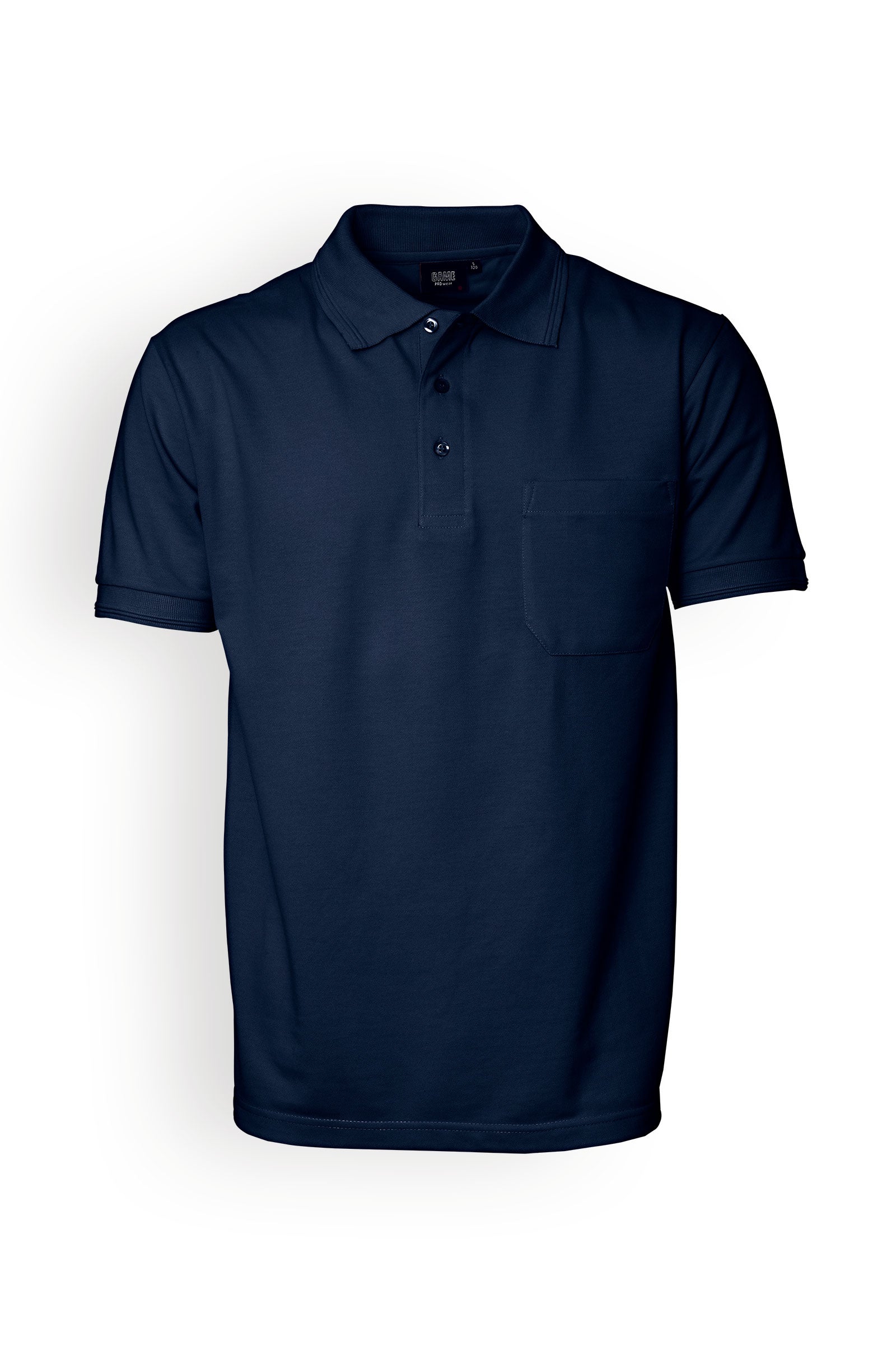 Piqué Shirt Herren Industriewäsche geeignet nach EN ISO 15797 - Polokragen nachtblau, Vorderansicht 