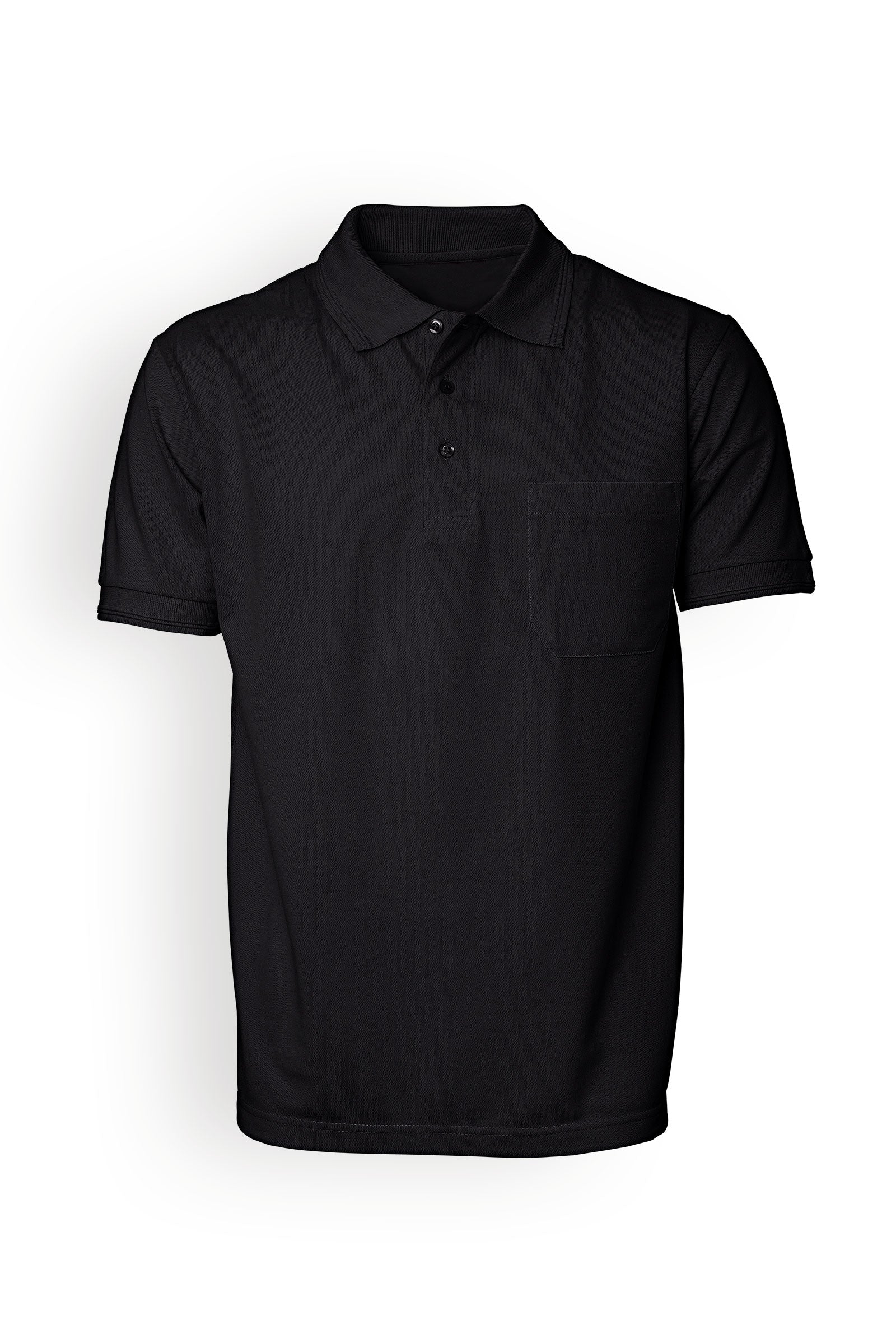 Piqué Shirt Herren Industriewäsche geeignet nach EN ISO 15797 - Polokragen schwarz