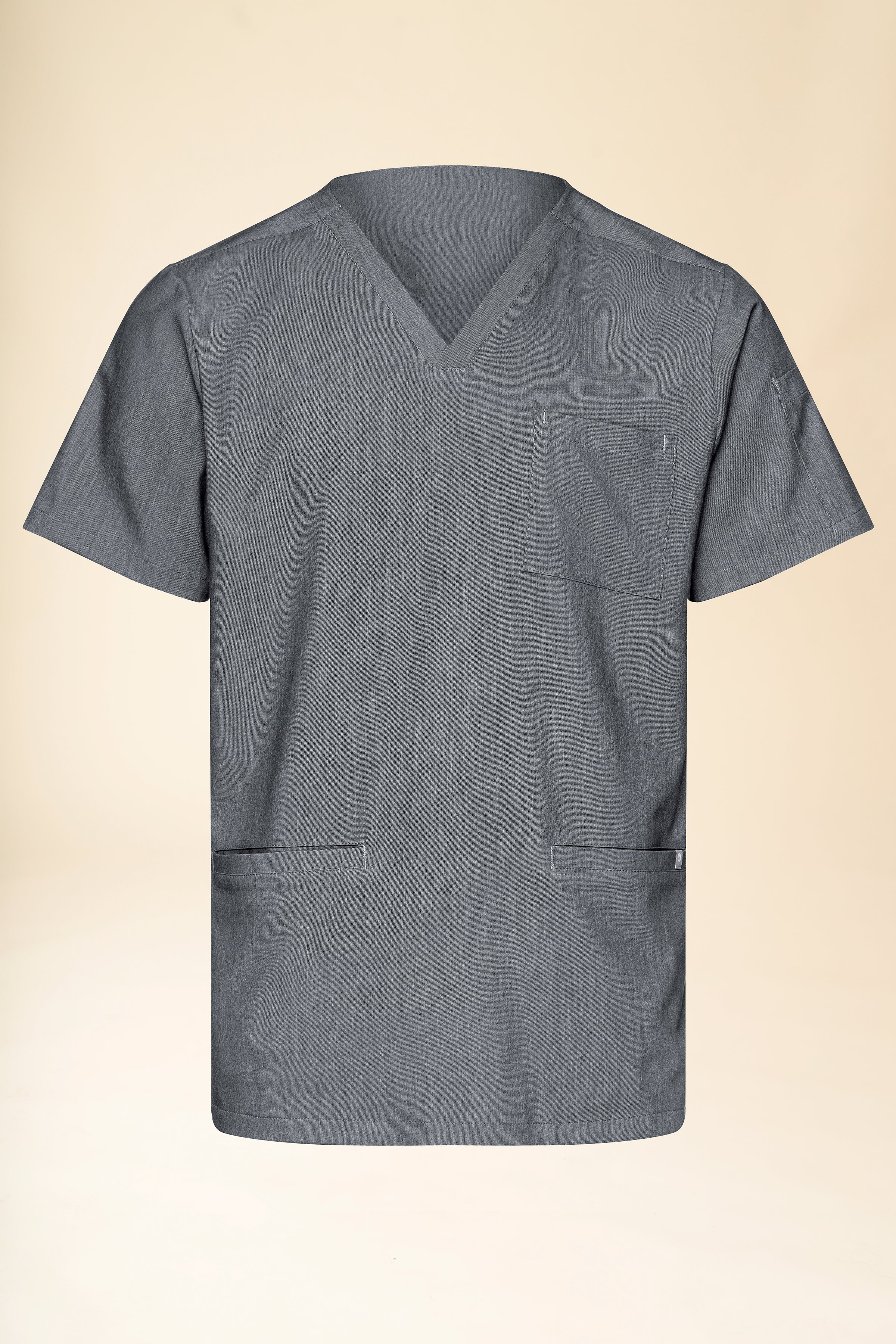 KAERE Schlupfkasack Herren - V-Ausschnitt grau melange, Vue de face 